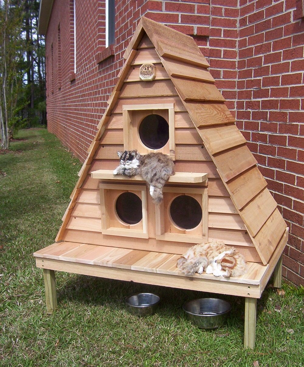 Triplex Cat House Cat House Plans Outdoor Cat House Cat House