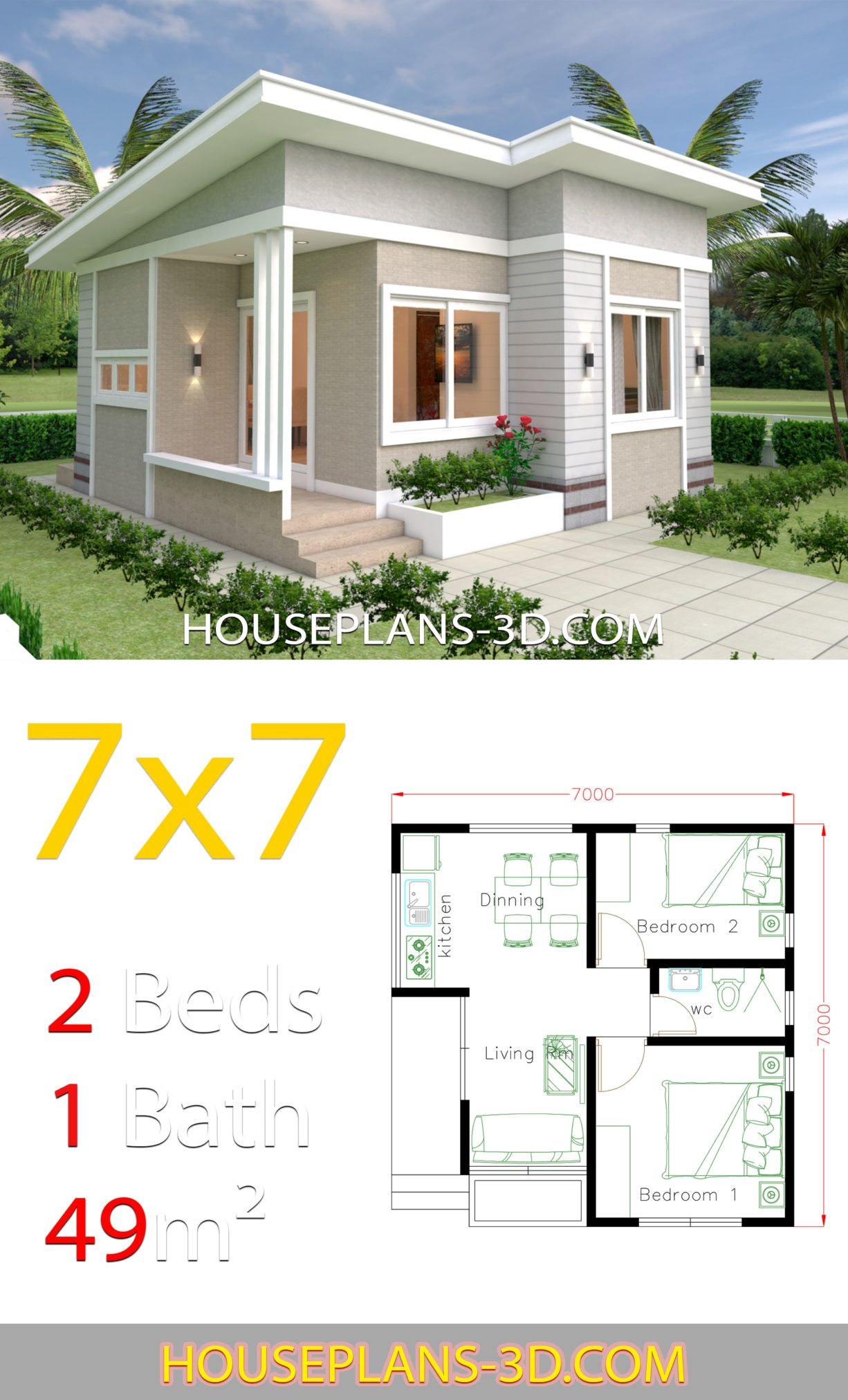 Two Bedroom Small House Plan Living The Dream Of A Cozy Home House