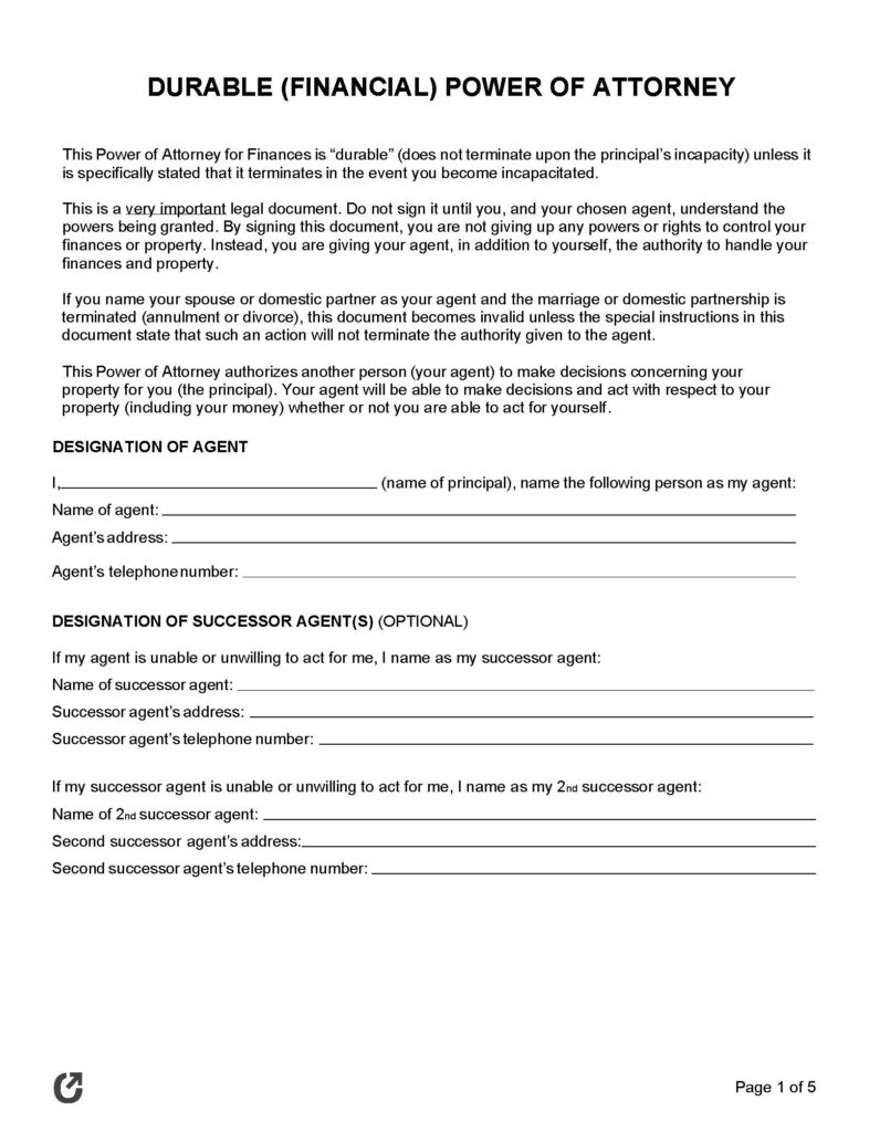 Va Power Of Attorney Forms Free Printable Virginia Revocation Power