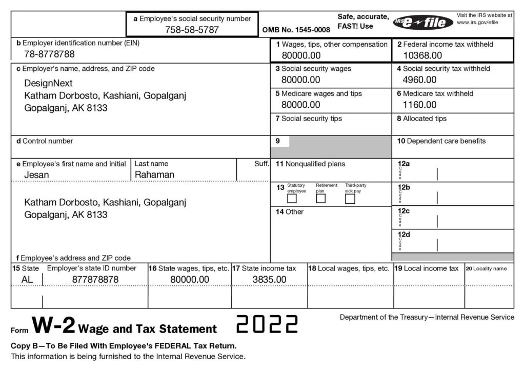 W2 Form Template Quick Accurate Tax Filing PaystubHero