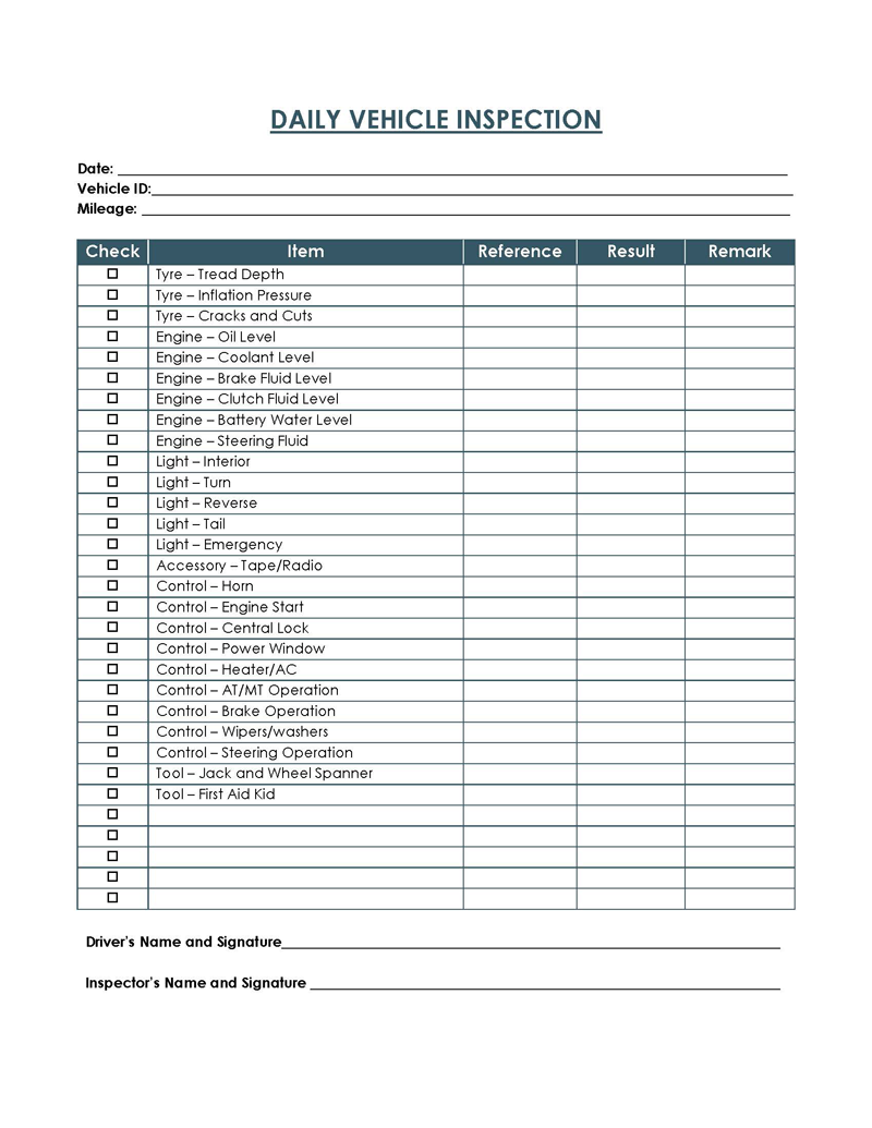 14 Free Vehicle Inspection Forms Editable Word Excel 14 Free Vehicle Inspection Forms Editable Word Excel
