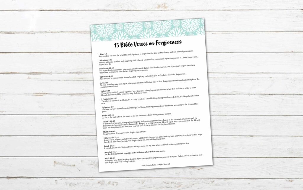 15 Bible Verses On Forgiveness My Printable Faith