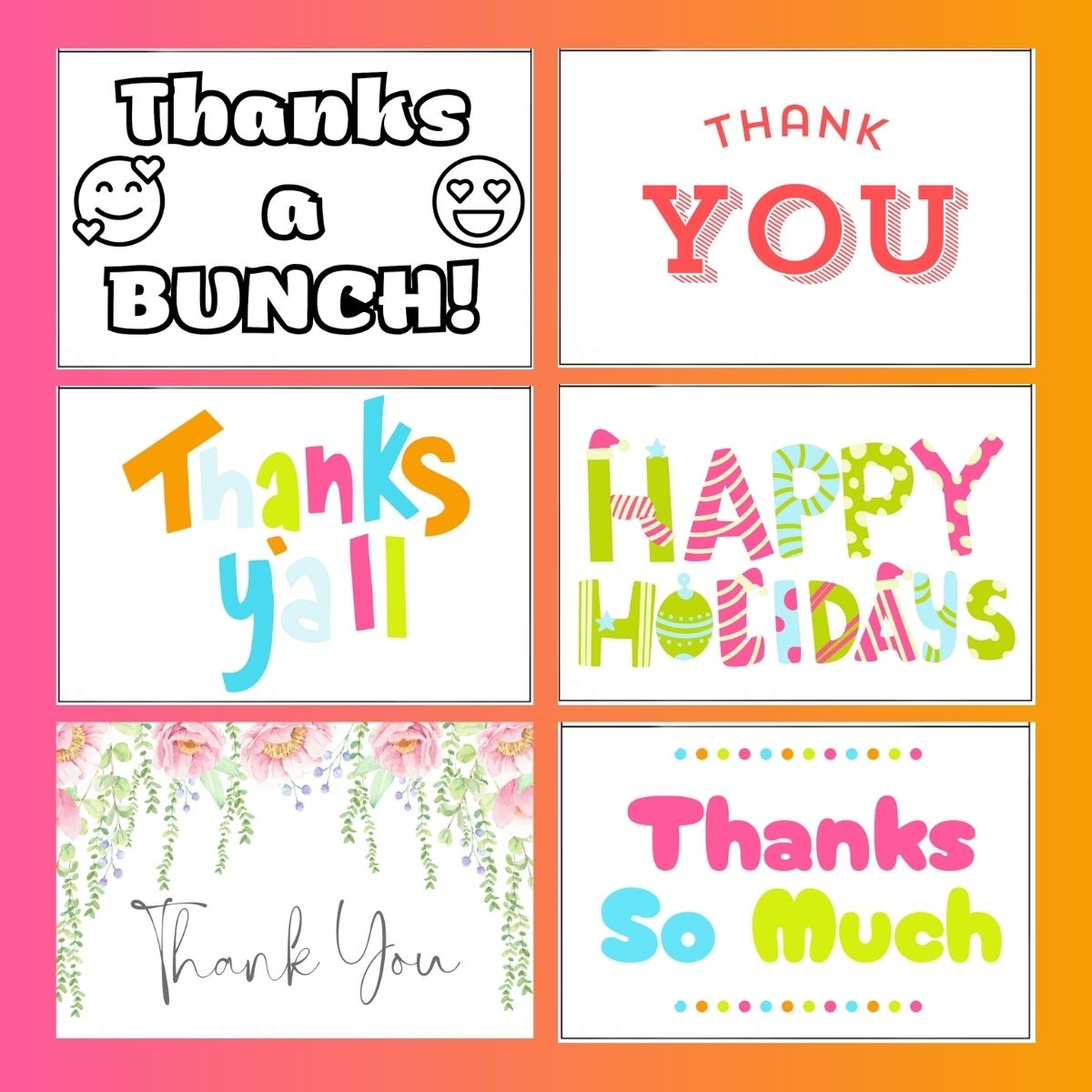 24 Free Printable Thank You Cards LL Home