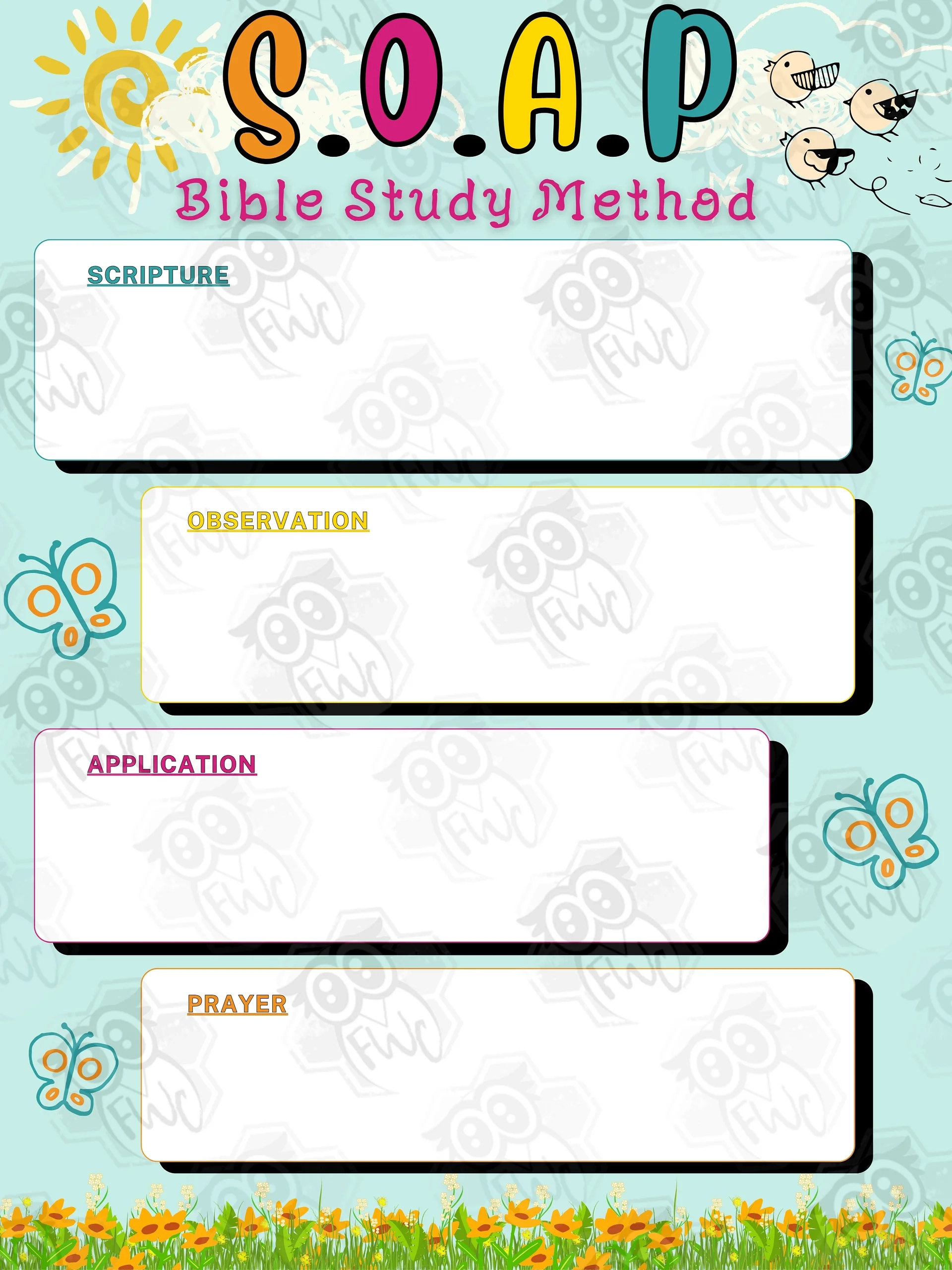 3 Pack Printable S O A P Bible Study Method FaithwiseChristian