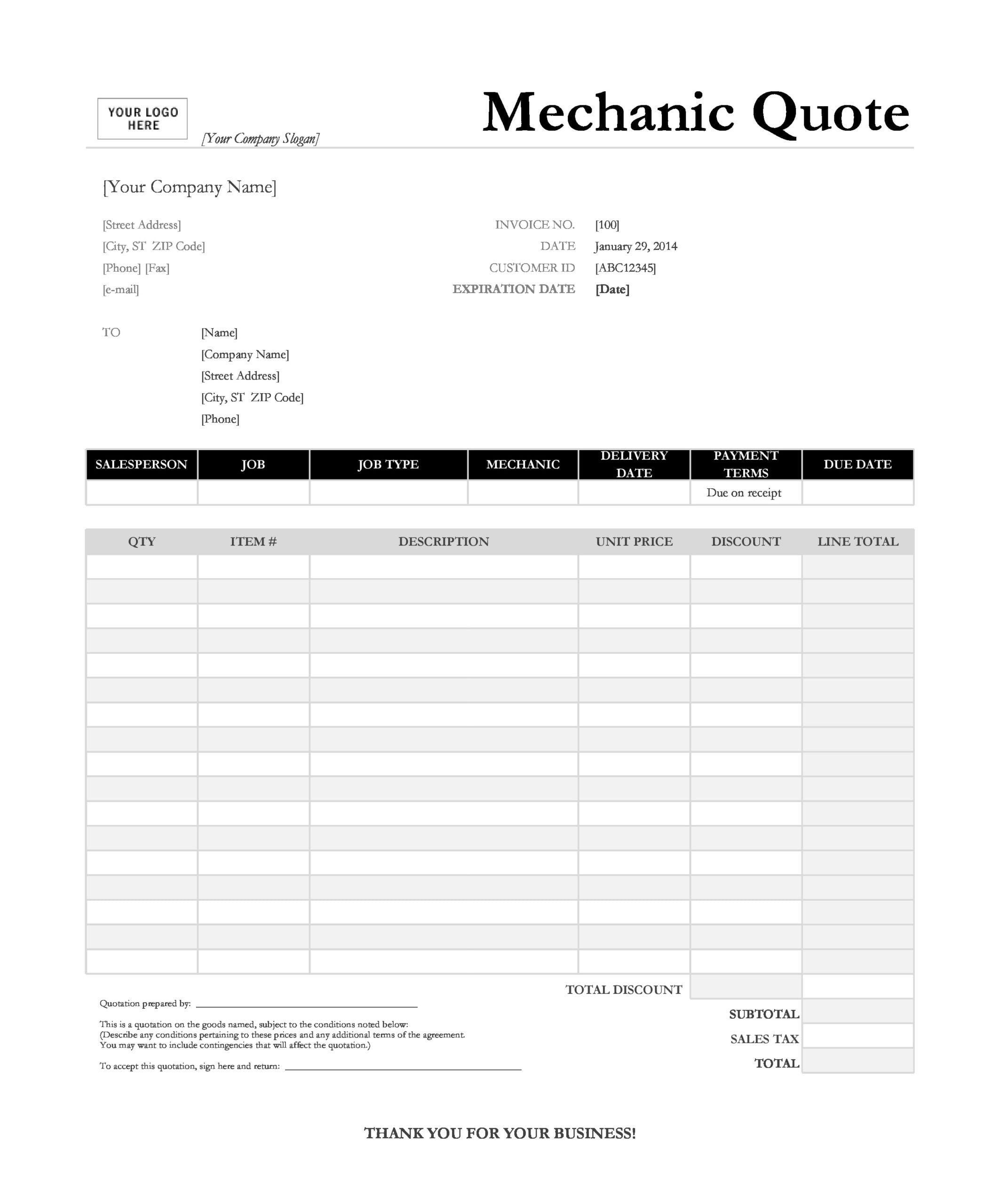 30 Real Fake Auto Repair Invoices Free TemplateArchive