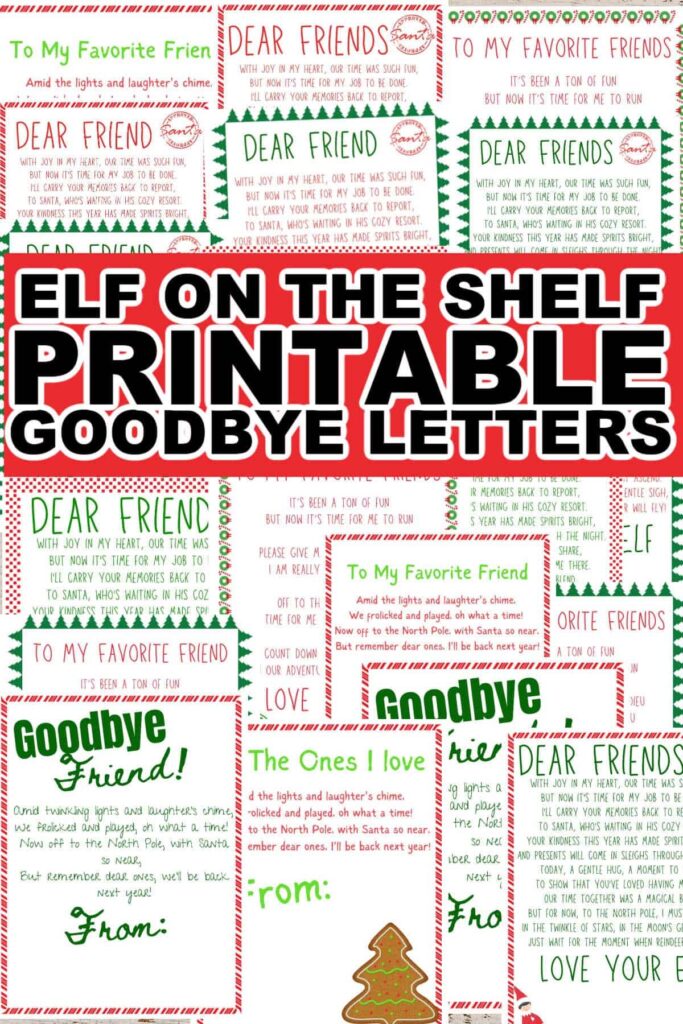 31 FREE Elf On The Shelf Goodbye Letter Printables