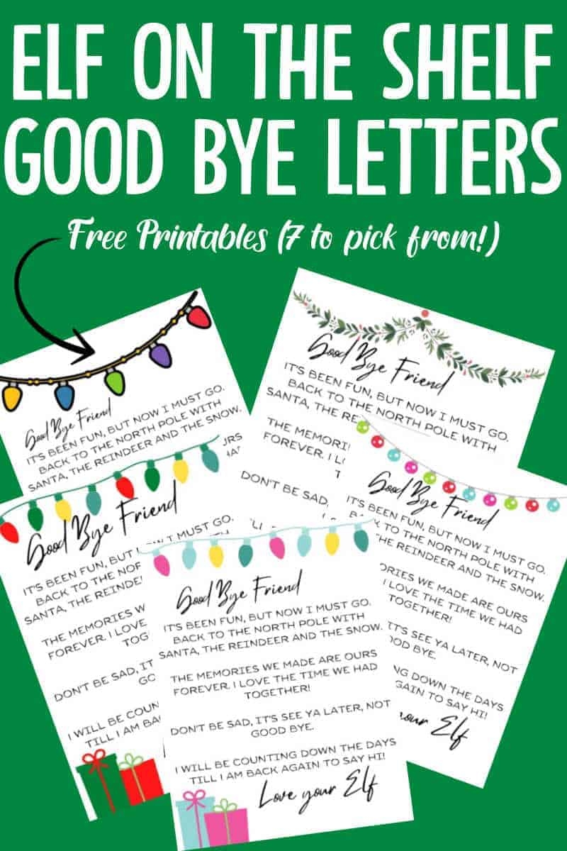31 FREE Elf On The Shelf Goodbye Letter Printables