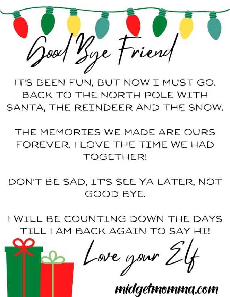 31 FREE Elf On The Shelf Goodbye Letter Printables