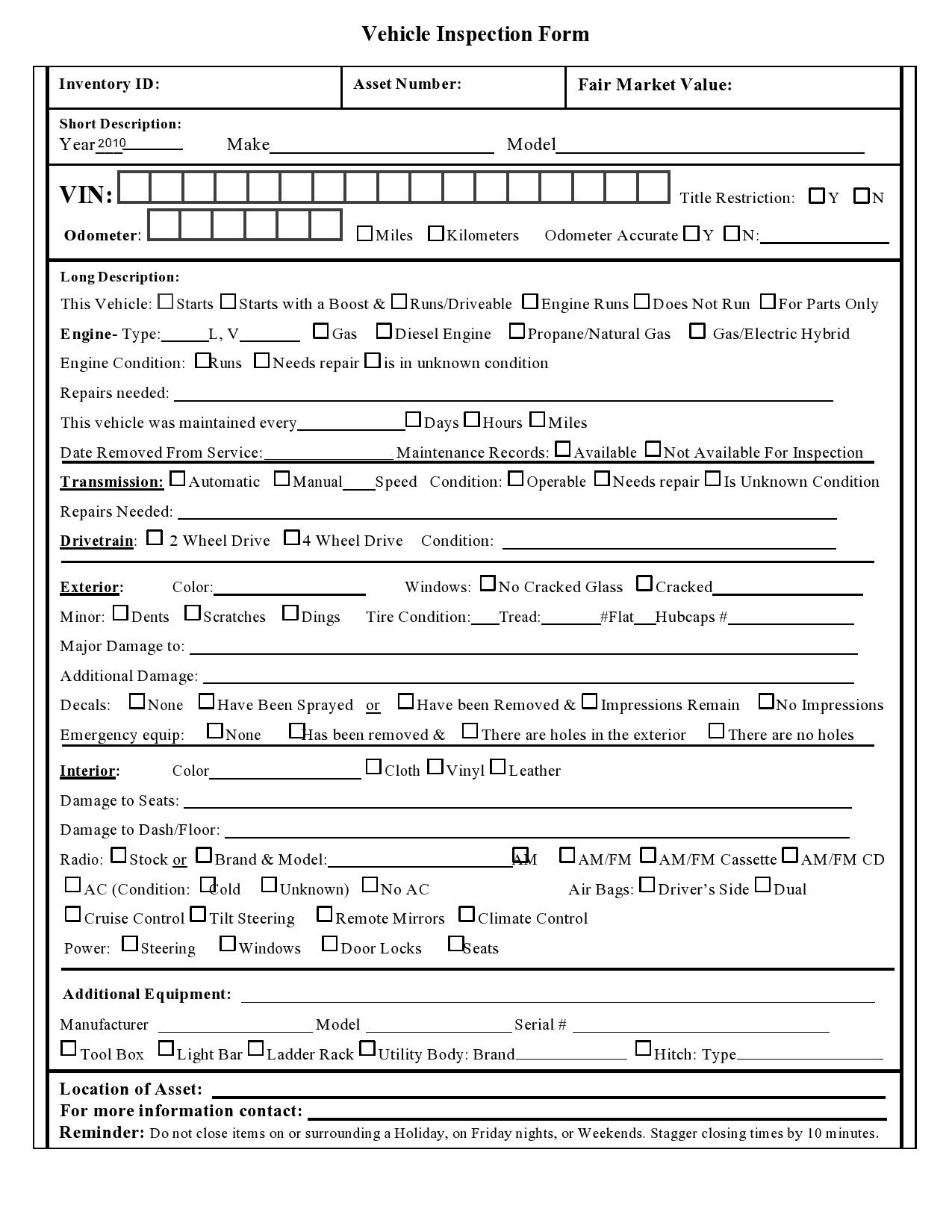 39 Best Vehicle Inspection Forms Lyft Uber Etc TemplateLab