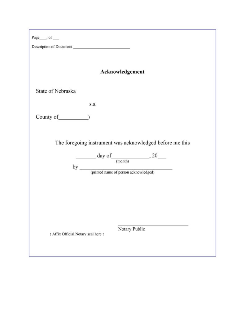 40 Free Notary Acknowledgement Statement Templates TemplateLab