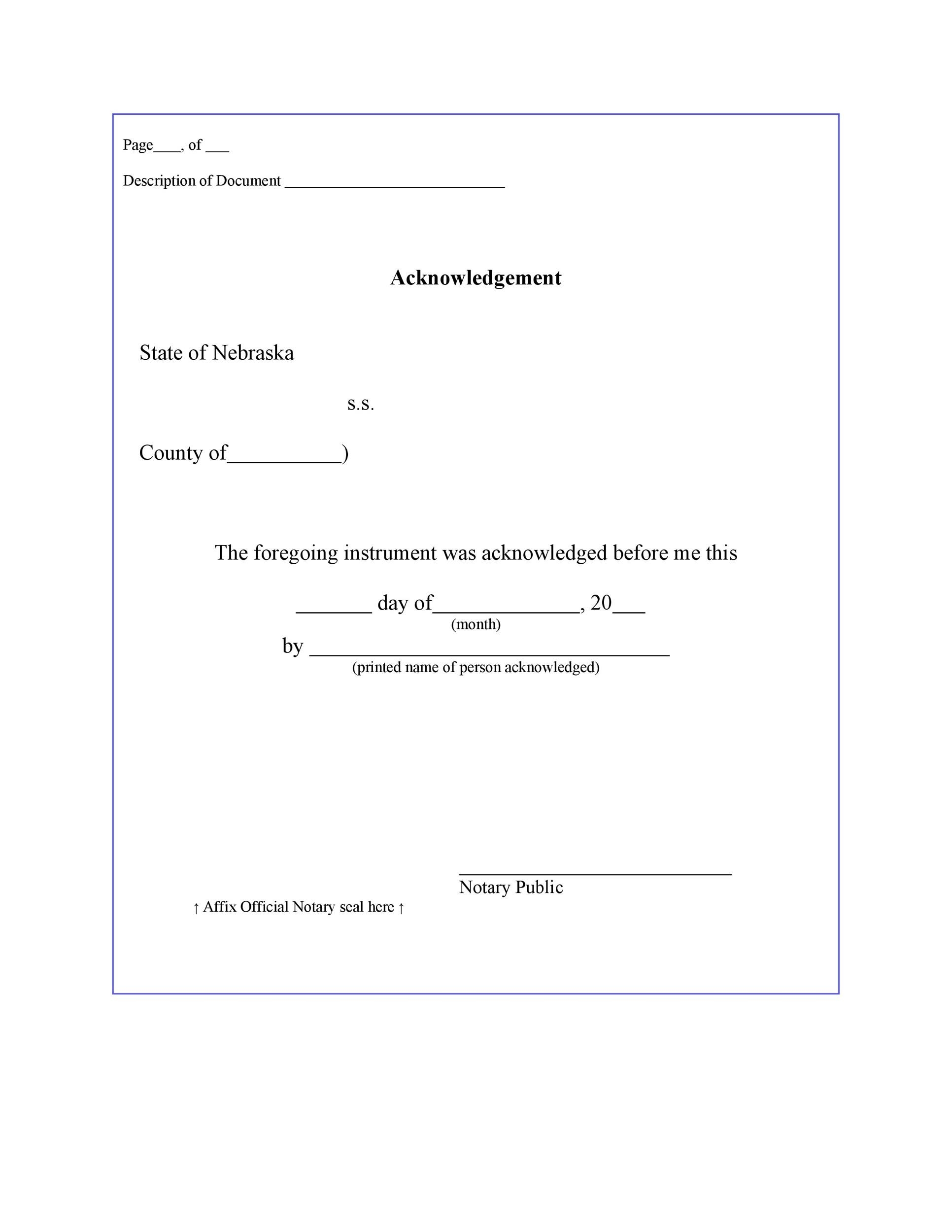 40 Free Notary Acknowledgement Statement Templates TemplateLab