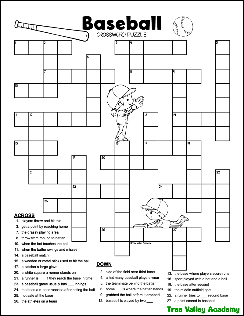 48 Crossword Puzzles For Kids Tree Valley Academy