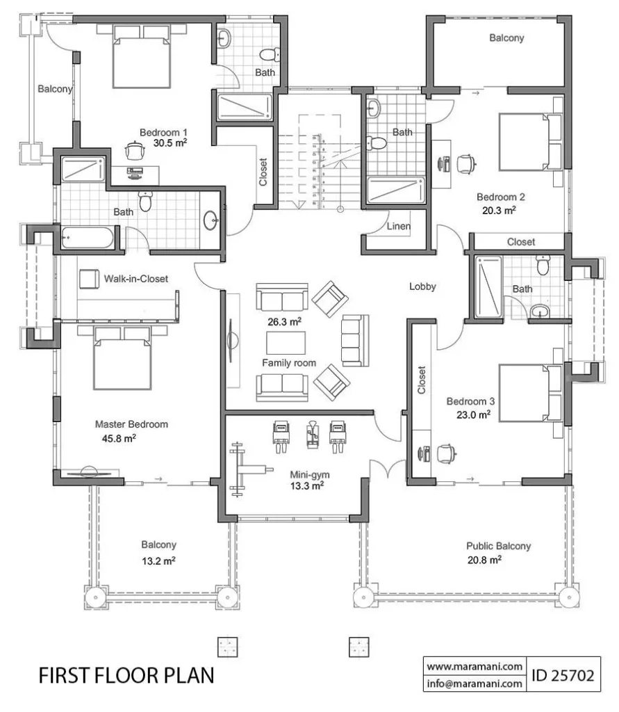 5 Bedroom Bungalow House Plan 25702 Floor Plans By Maramani