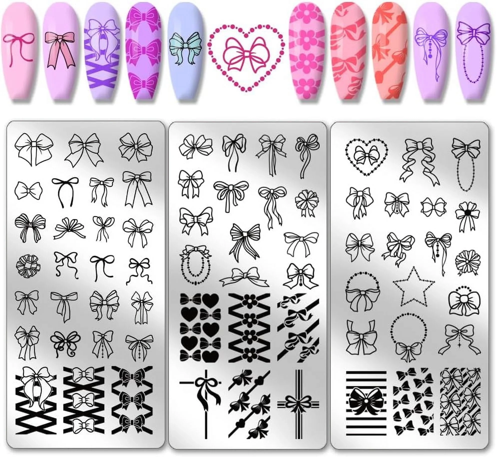 66 Patterns Bow Nail Stamper 3pcs Nail Stamping Plate Cute Bowknot Nail Art Stencils Print Nail Stencils Stainless Steel Nail Plates For Nail Design Print Manicure Salon Walmart 66 Patterns Bow Nail Stamper 3pcs Nail Stamping Plate Cute Bowknot Nail Art Stencils Print Nail Stencils Stainless Steel Nail Plates For Nail Design Print Manicure Salon Walmart