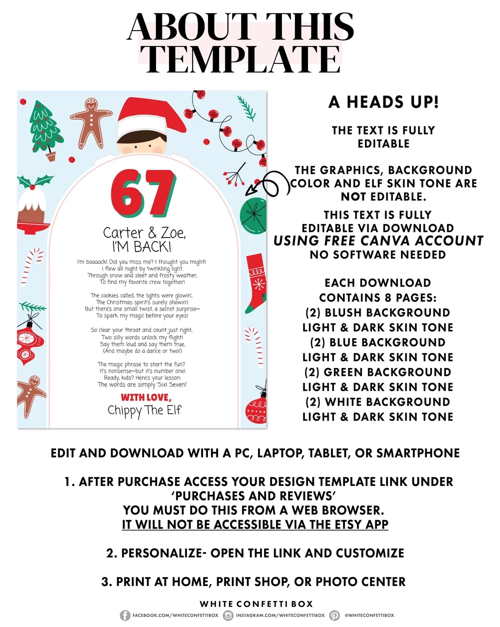 67 ELF LETTER DIGITAL DOWNLOAD White Confetti Box 67 ELF LETTER DIGITAL DOWNLOAD White Confetti Box