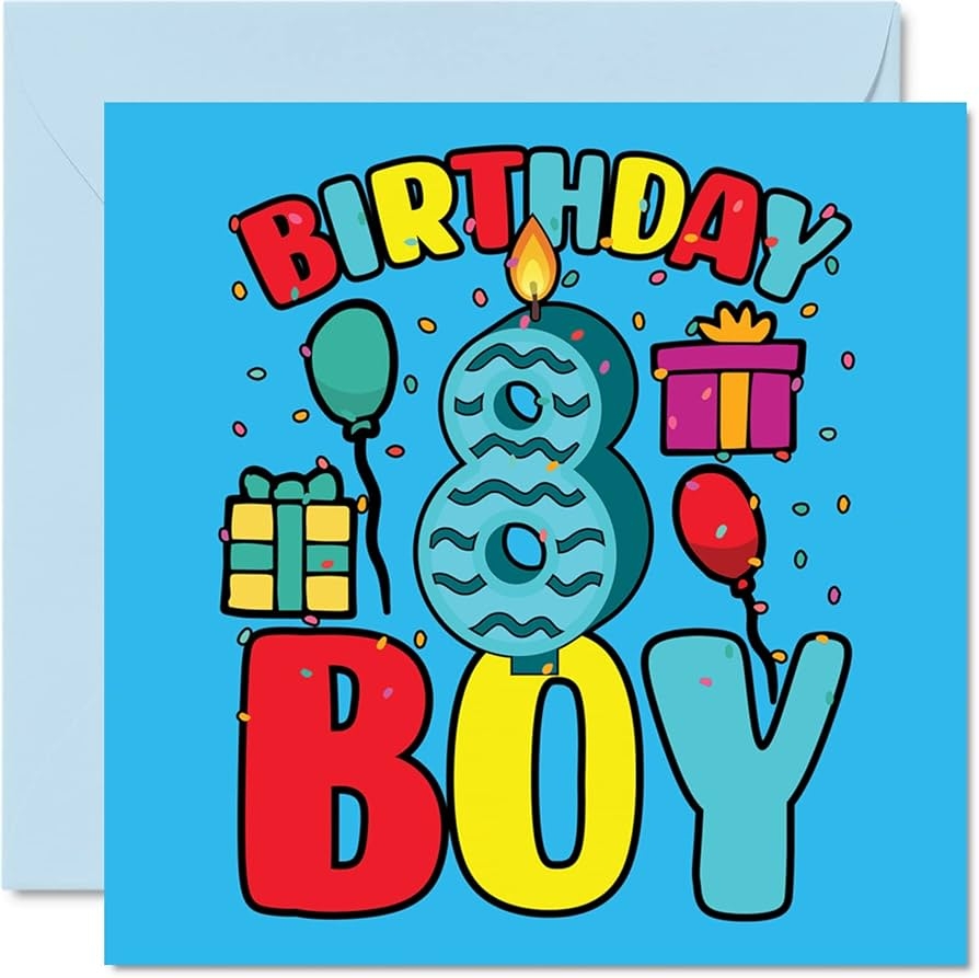 8th Birthday Card Boy Birthday Boy Happy Birthday Card 8 Year Old Boy Boys Birthday Cards For Him 145mm X 145mm Greeting Card For Son Brother Grandson Nephew Cousin God 8th Birthday Card Boy Birthday Boy Happy Birthday Card 8 Year Old Boy Boys Birthday Cards For Him 145mm X 145mm Greeting Card For Son Brother Grandson Nephew Cousin God