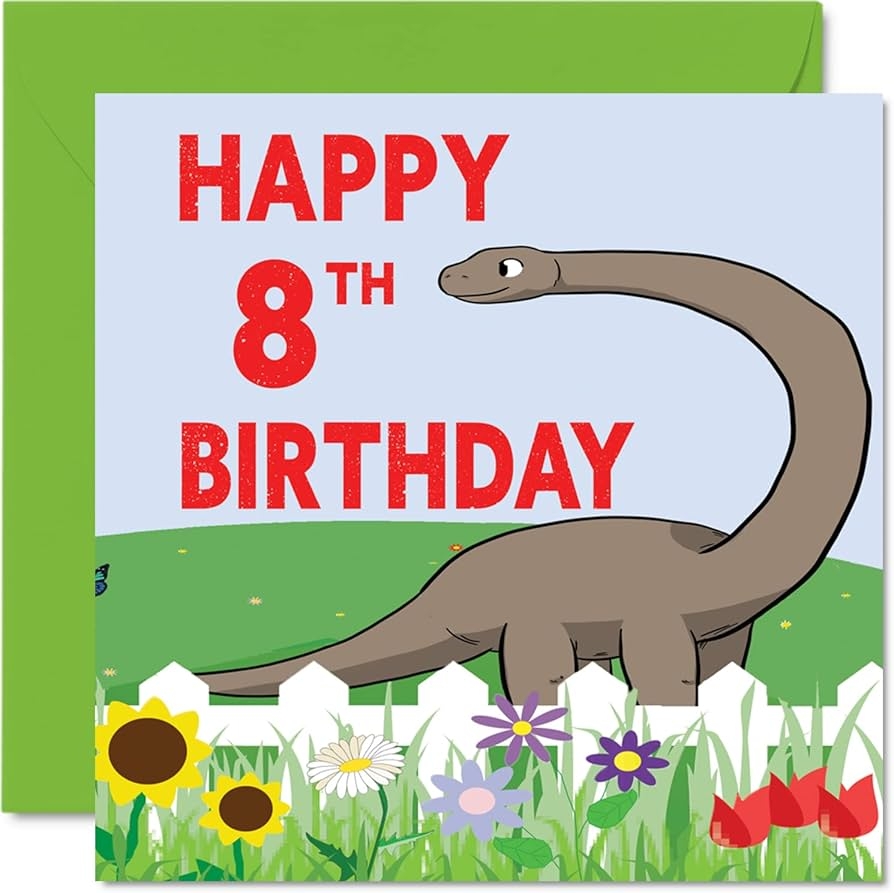 8th Birthday Card Boy Dinosaur Birthday Card Happy Birthday Card 8 Year Old Boy Boys Birthday Cards For Him 145mm X 145mm Greeting Card For Son Nephew Grandson Kid Children 8th Birthday Card Boy Dinosaur Birthday Card Happy Birthday Card 8 Year Old Boy Boys Birthday Cards For Him 145mm X 145mm Greeting Card For Son Nephew Grandson Kid Children