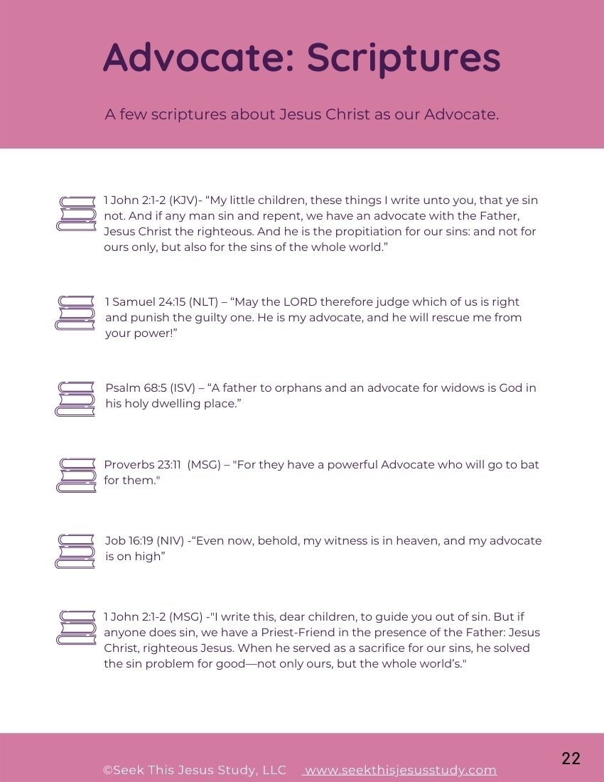 ADVOCATE FREE Believe On My Name PDF Printable BIBLE Study Guide Seek This Jesus Study