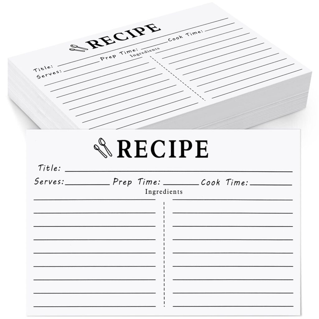 Amazon 46 Count Recipe Cards Recipe Cards 5x7 White 5x7 Recipe Card Double Sided Blank Recipe Card For Bridal Shower And Wedding Office Products
