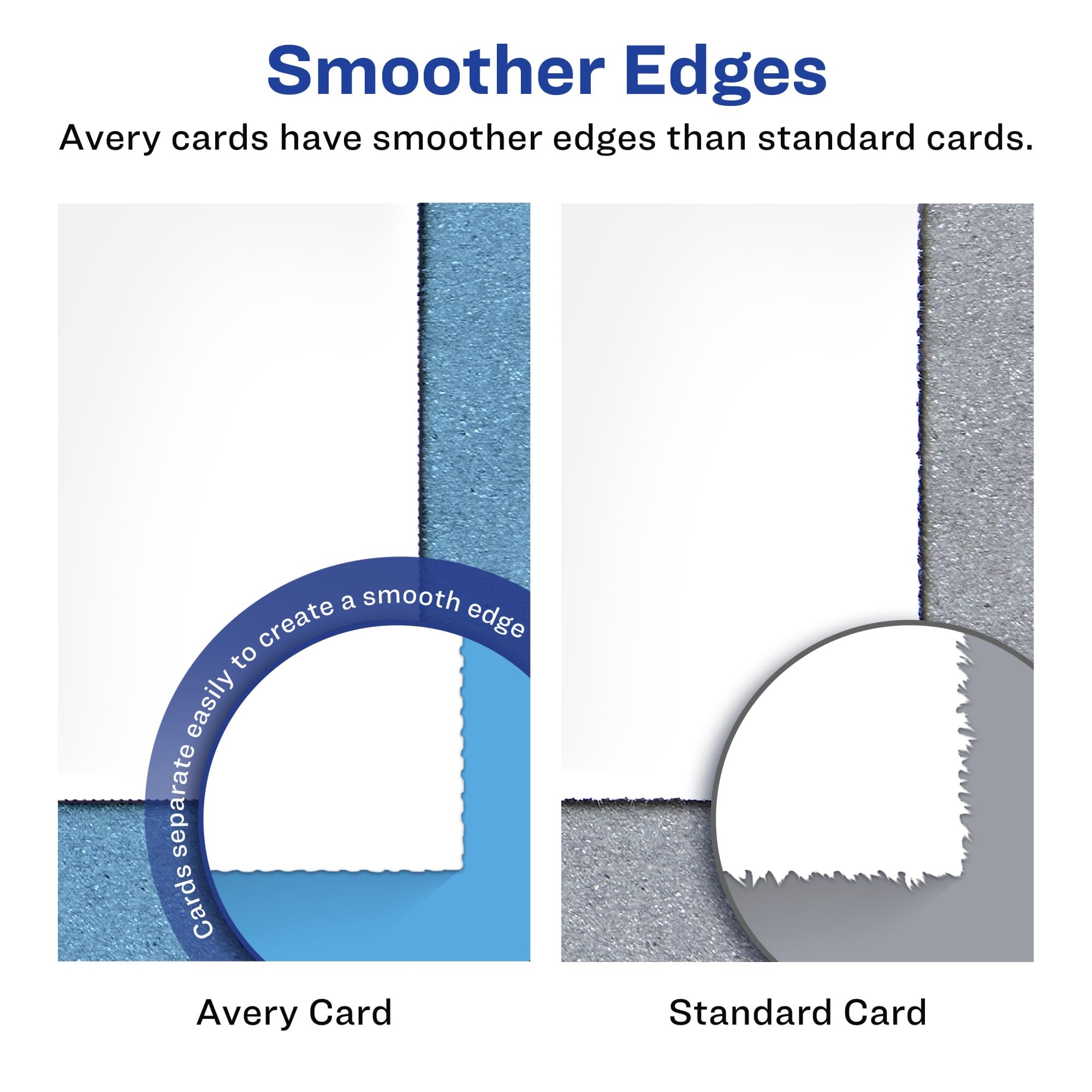 Amazon Avery Printable Rectangle Cards Sure Feed Technology 2 5 X 3 5 Matte White Cardstock Print to the Edge Laser Inkjet Cards 300 Total Office Products
