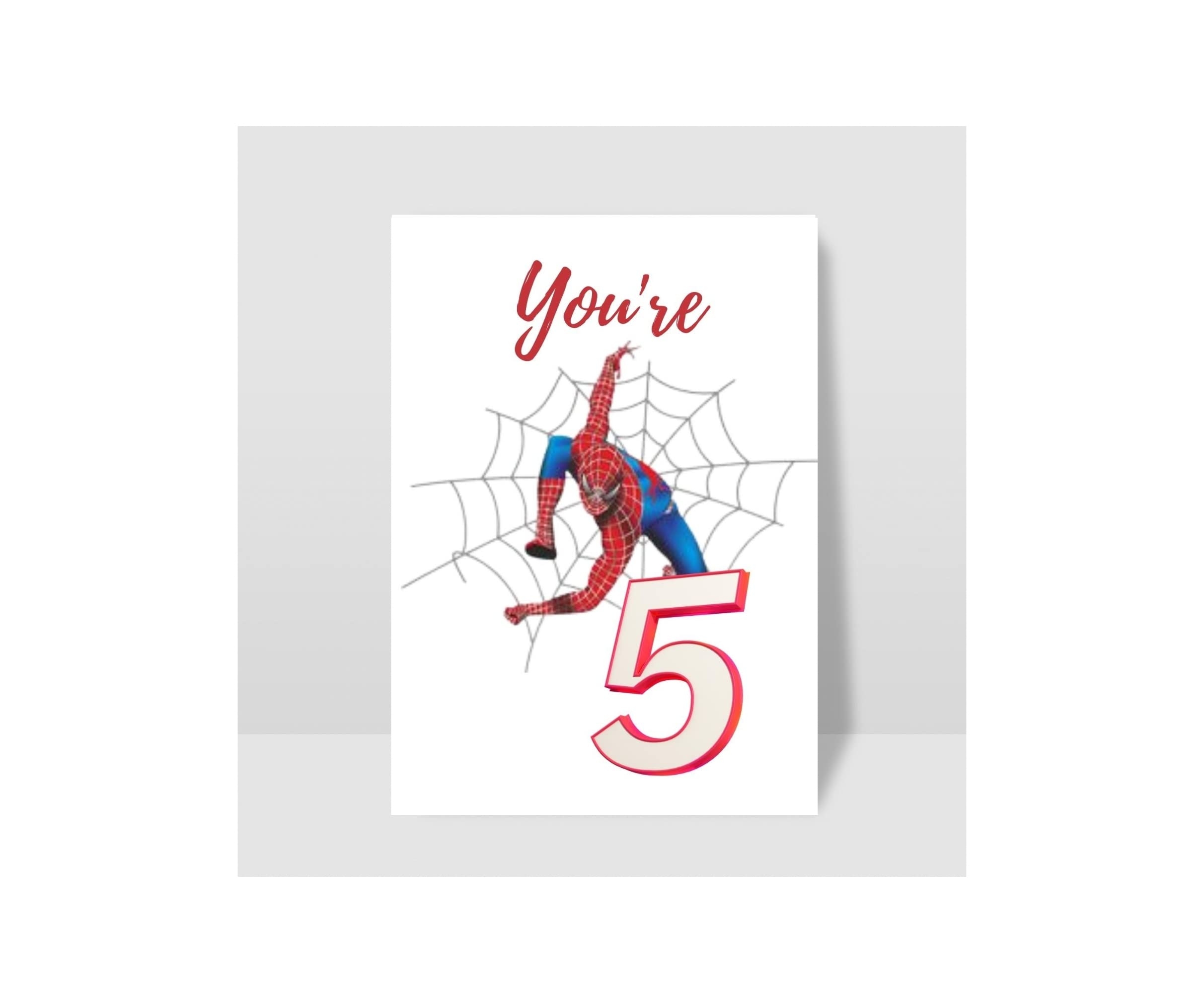 Amazon You re Five Spiderman Inspired Kids Birthday Card 7x5 Inch Card With Envelope Office Products