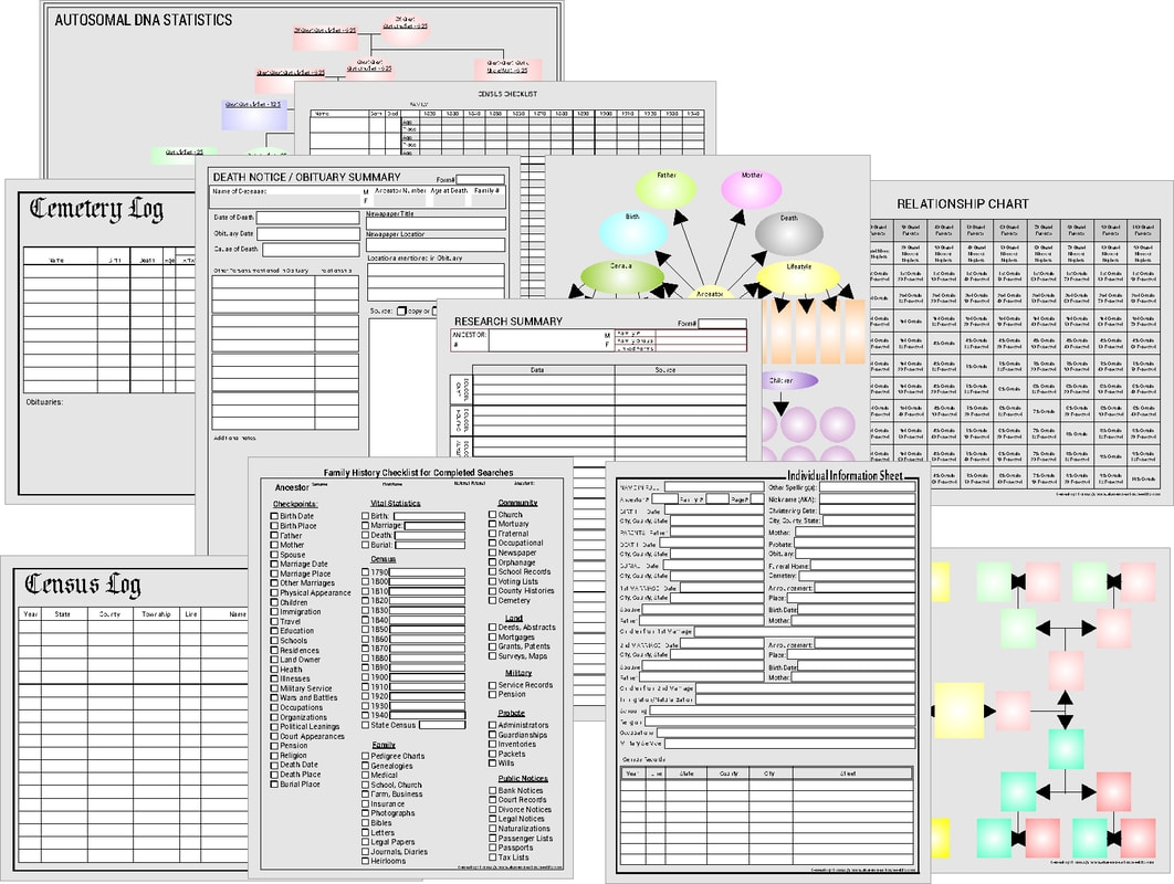 Ancestry Research Forms KarensCubby