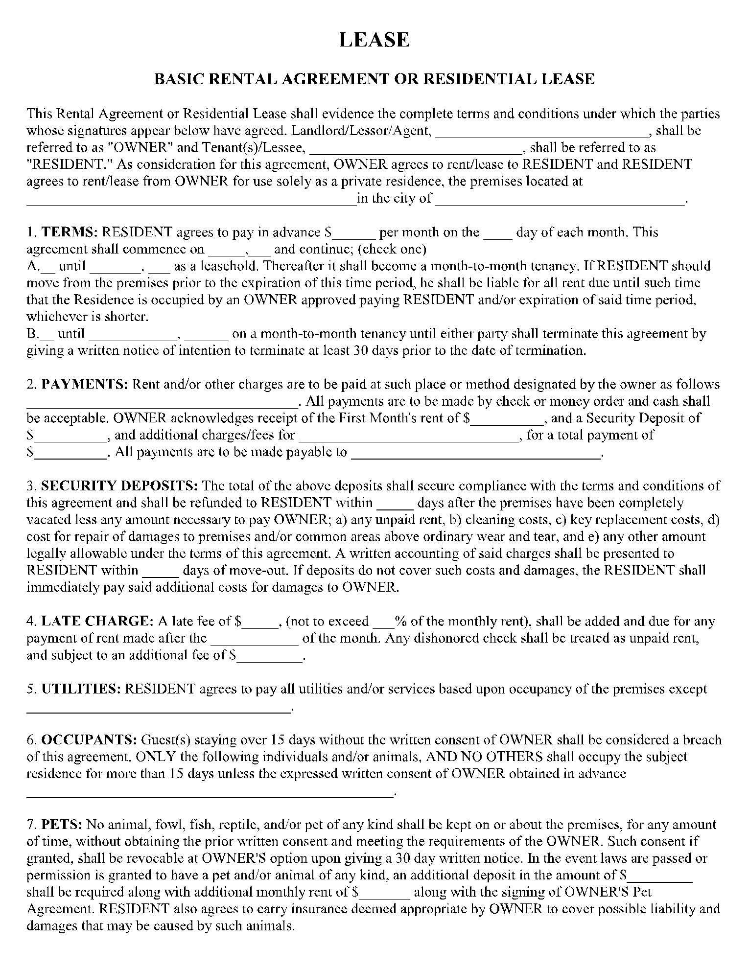 Basic Rental Lease Agreement Get Free Sample Now CocoSign Basic Rental Lease Agreement Get Free Sample Now CocoSign