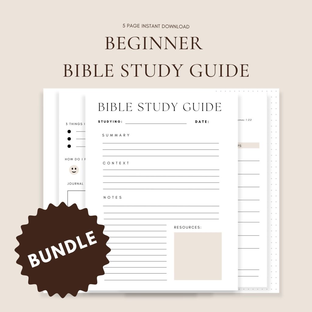 Beginner Bible Study Guide Christian Printable Worksheet PDF Etsy