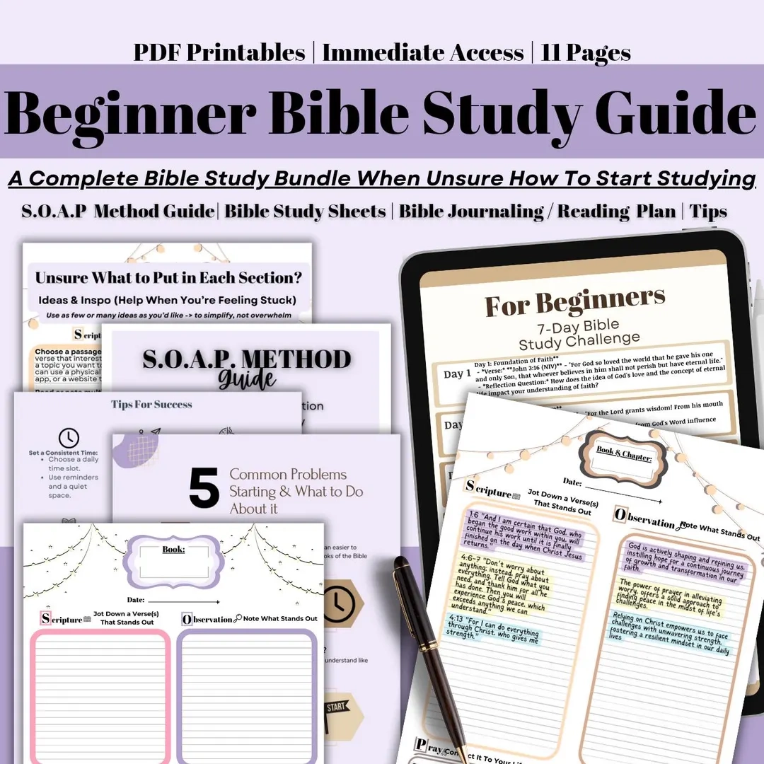 Beginner Bible Study Guide Printable Journaling Plan digital Tool Etsy