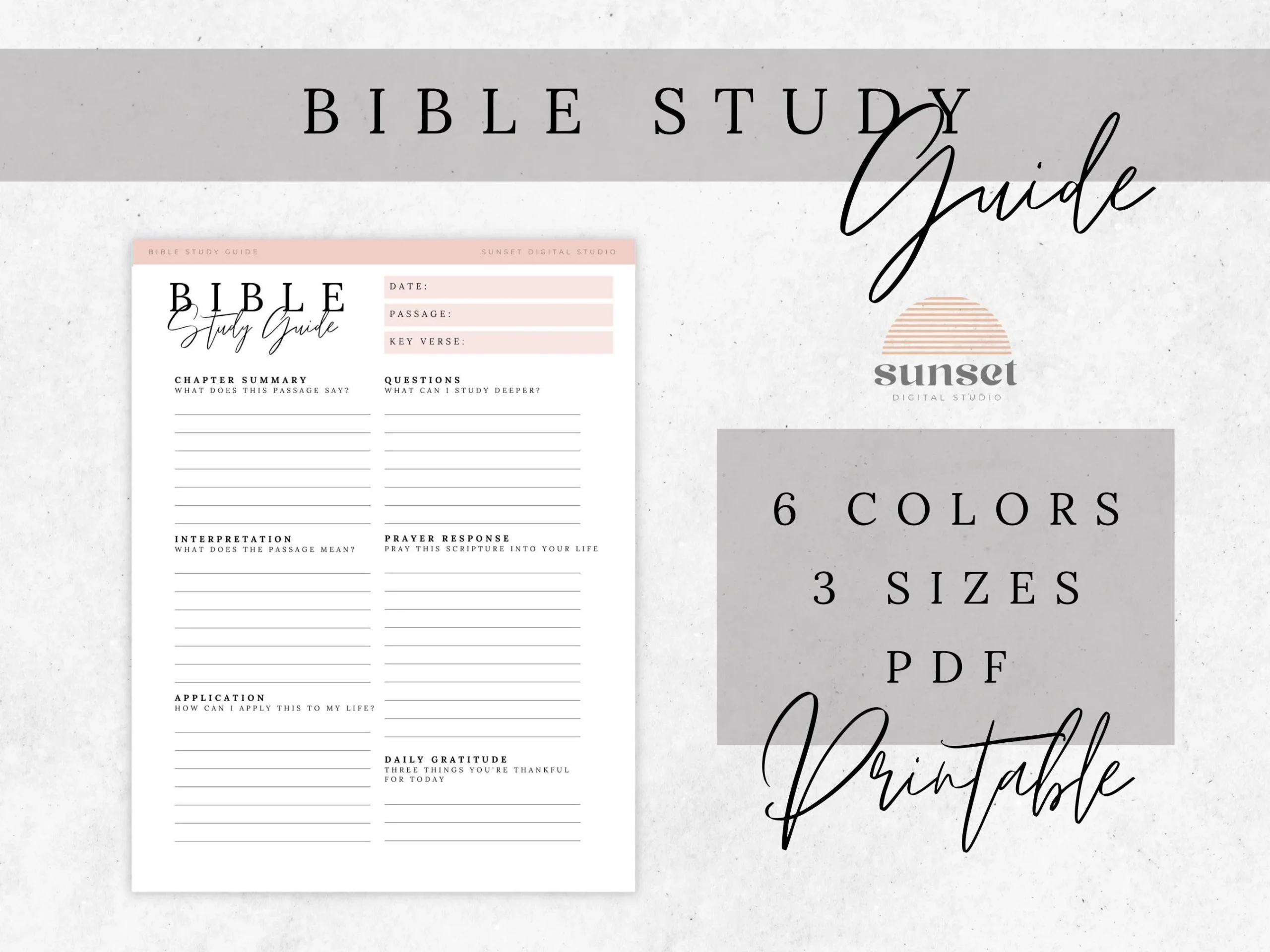 Bible Study Guide Printable Bible Study Christian Bible Study Template Digital Download Etsy