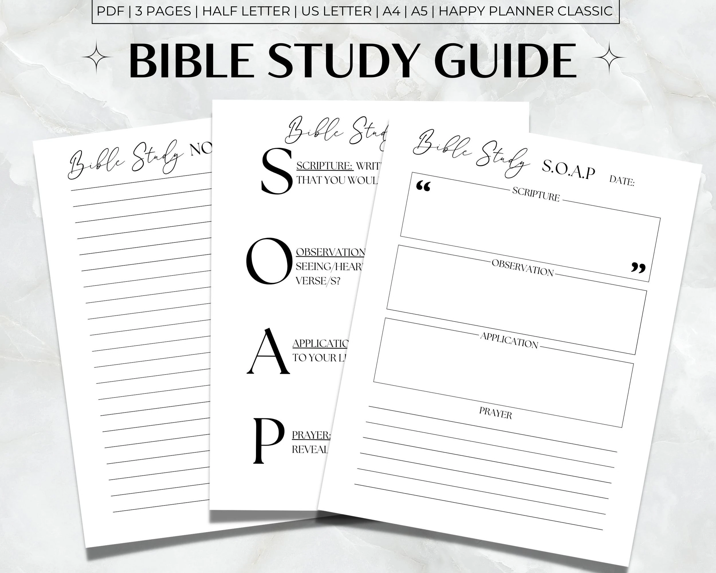 Bible Study Guide Printable SOAP Bible Study Template Minimalist Bible Study PDF SOAP Bible Study Guide Etsy New Zealand