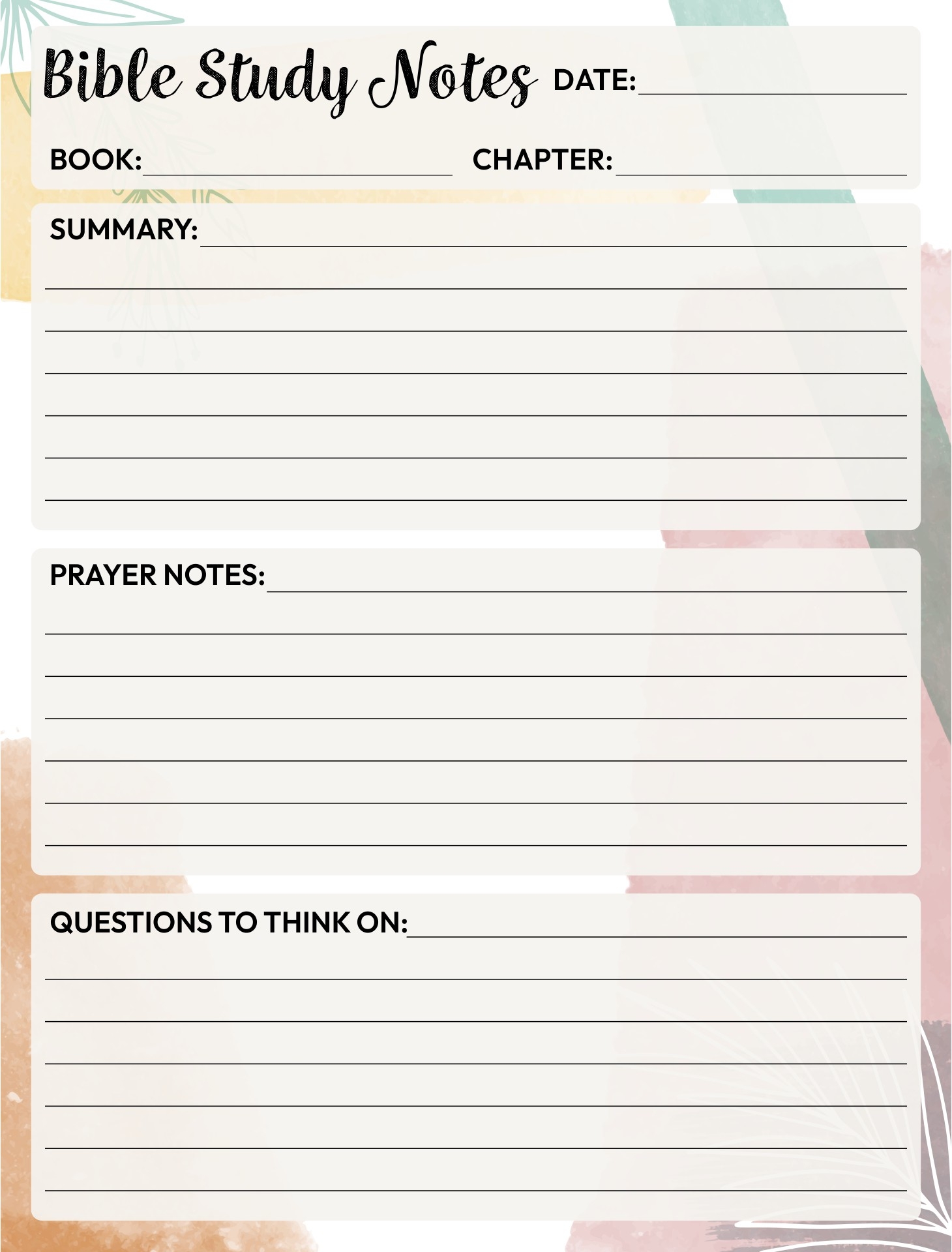 Bible Study Notes 10 Free PDF Printables Printablee Bible Study Notes 10 Free PDF Printables Printablee