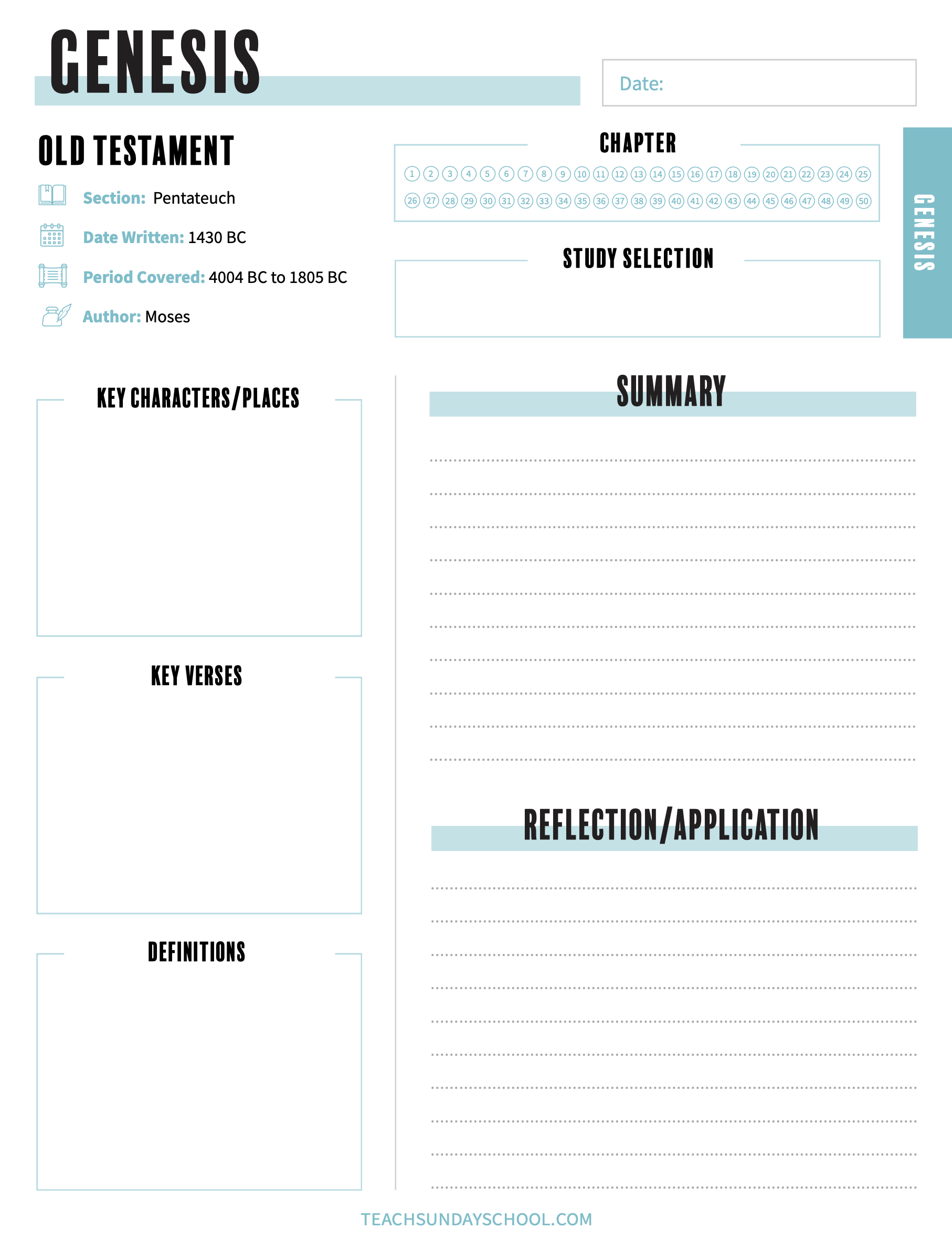 Bible Study Notes Teach Sunday School