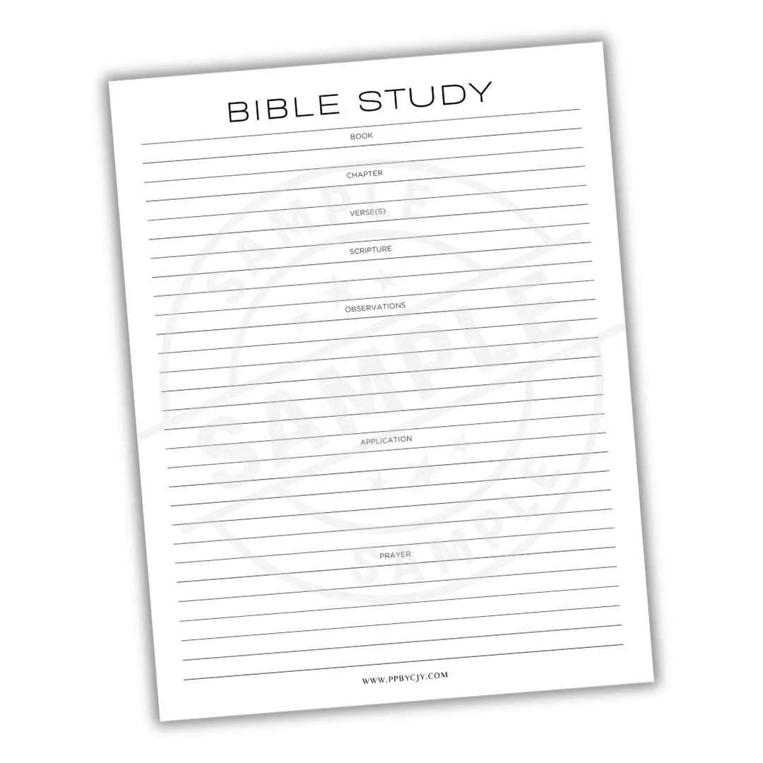 Bible Study Planner Scripture Notes Sheet Printable Pages By CJY Bible Study Planner Scripture Notes Sheet Printable Pages By CJY
