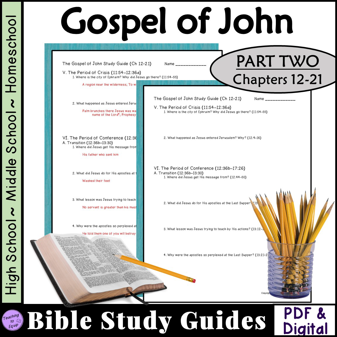 Bible Study Questions For John CH 12 21 Made By Teachers Bible Study Questions For John CH 12 21 Made By Teachers
