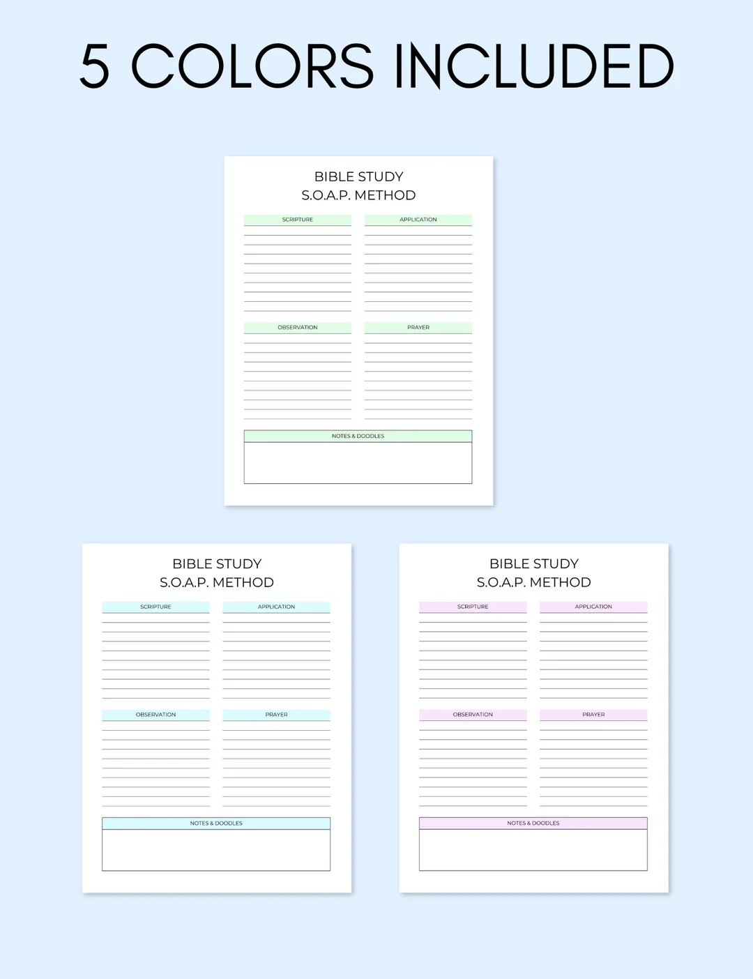 Bible Study S O A P Method Jessica Autumn Planners