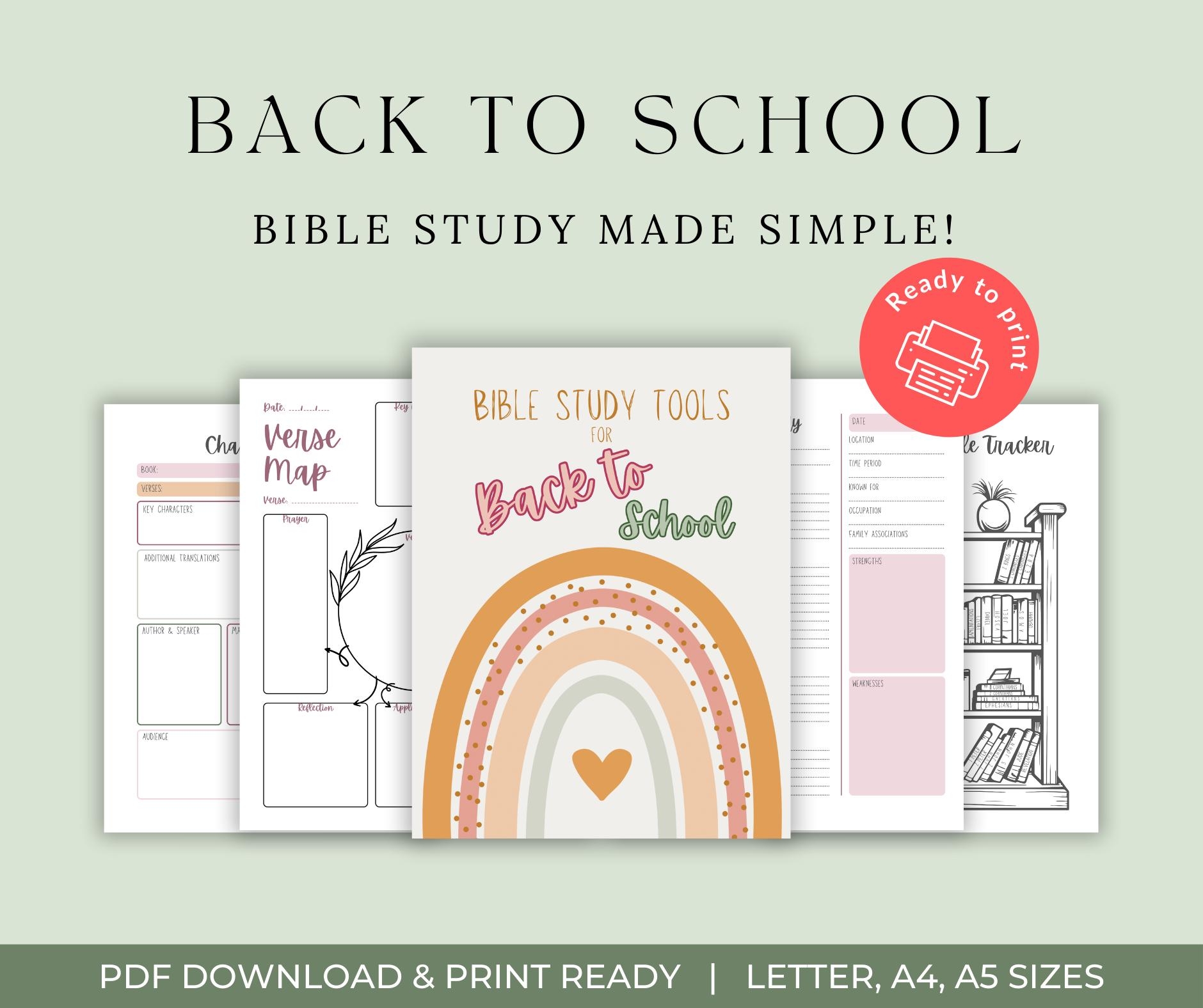 Bible Study Toolkit 23 Printable Worksheets Verse Mapping PDF Download Etsy