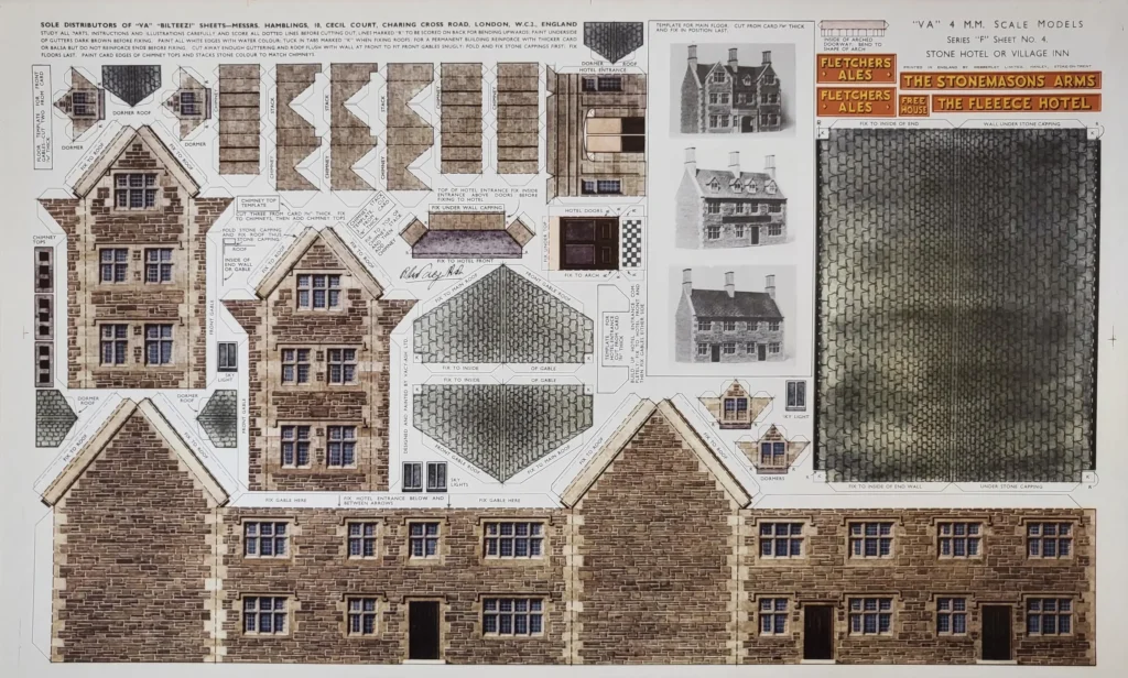 BILTEEZI 4mm OO Hotel Country Inn Manor House Building Kit Sheet No F4