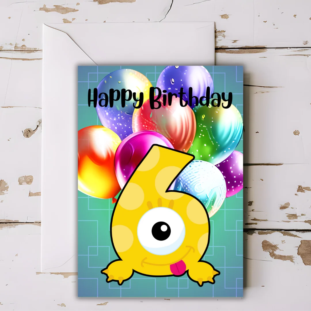 Birthday Greeting Card With Envelope 6 Years Old Printable Kiss My Patootie Birthday Greeting Card With Envelope 6 Years Old Printable Kiss My Patootie