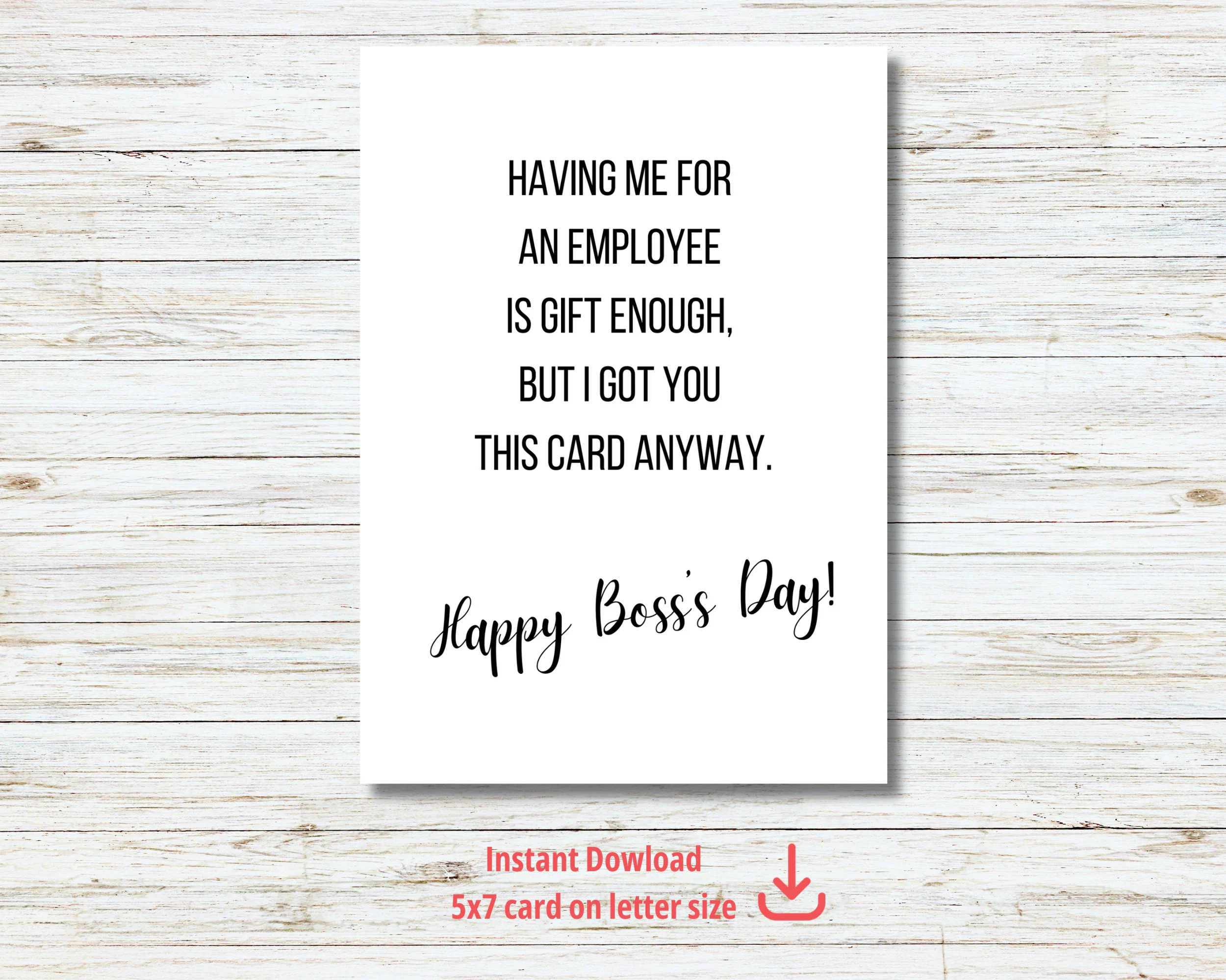 Boss s Day Card Digital Printable Funny Digital Card For Boss Humor Happy Boss s Day Card Instant Download Etsy