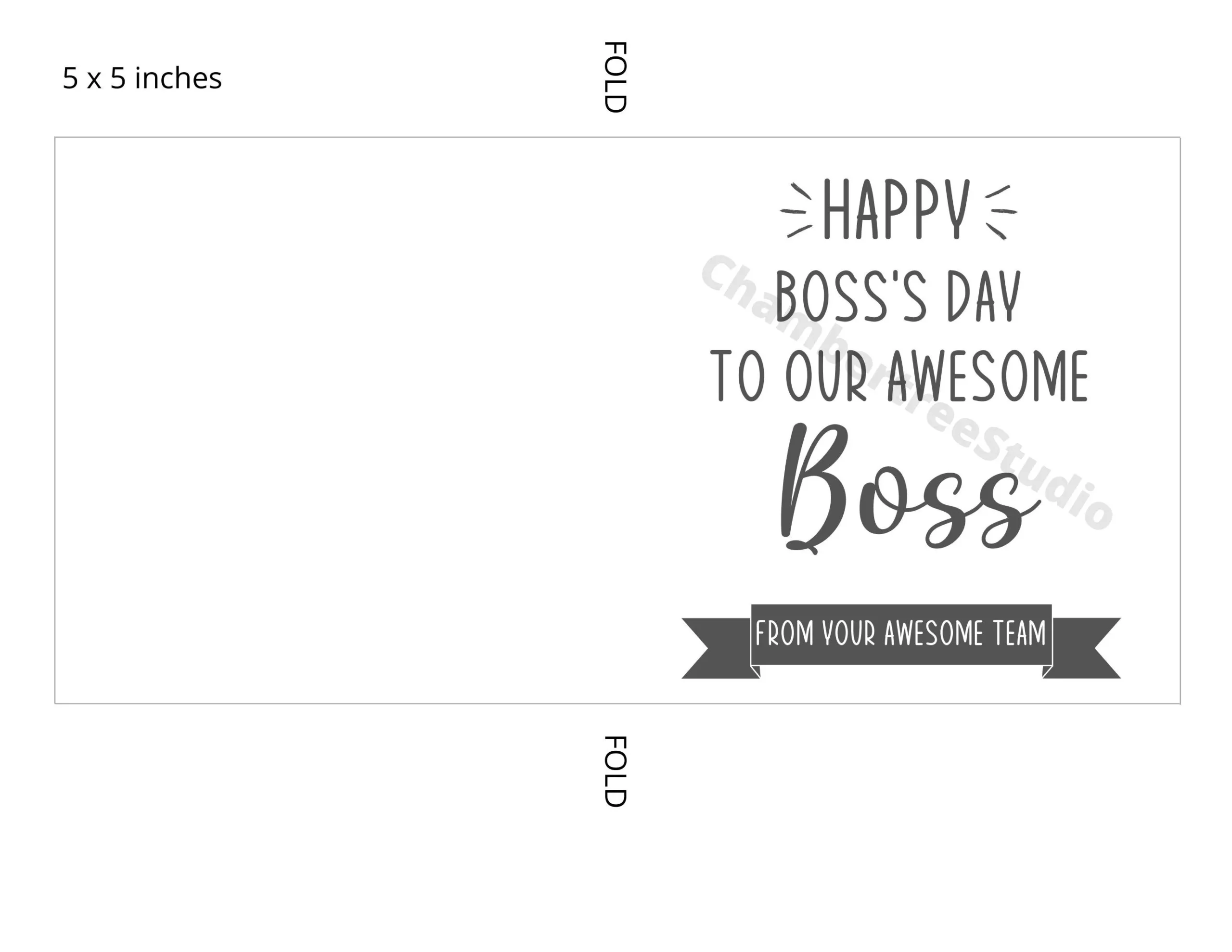 Boss s Day Card Printable Thanks From Us Happy Boss s Day Gift From Staff Instant Download Etsy