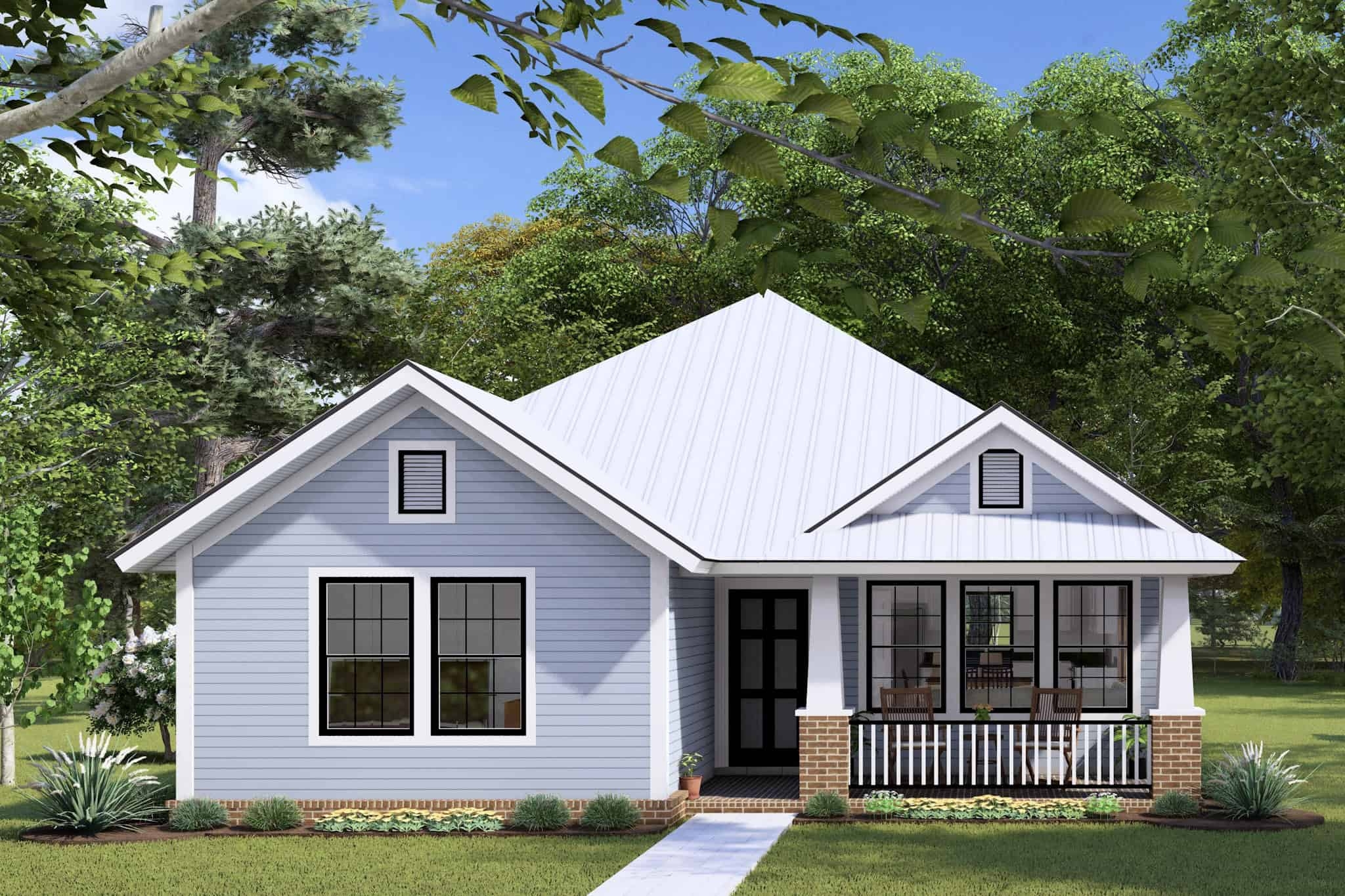 Bungalow Home Plan 3 Bed 2 Bath 1271 Sq Ft The Plan Collection