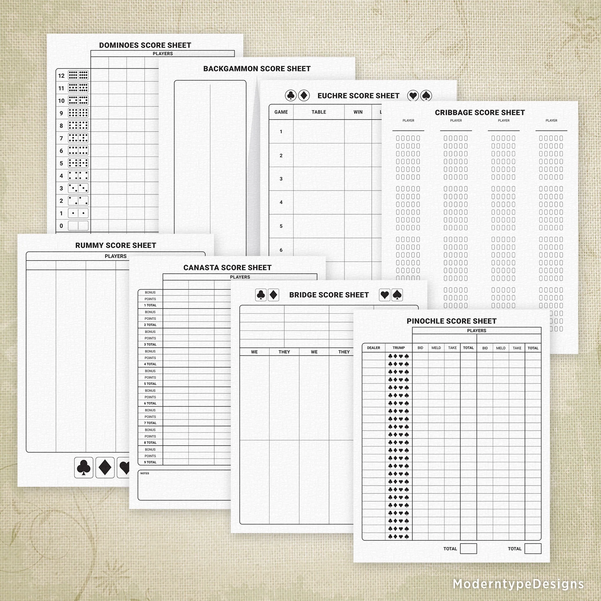 Card Game Scoring Sheets Printable Card Game Scoring Sheets Printable