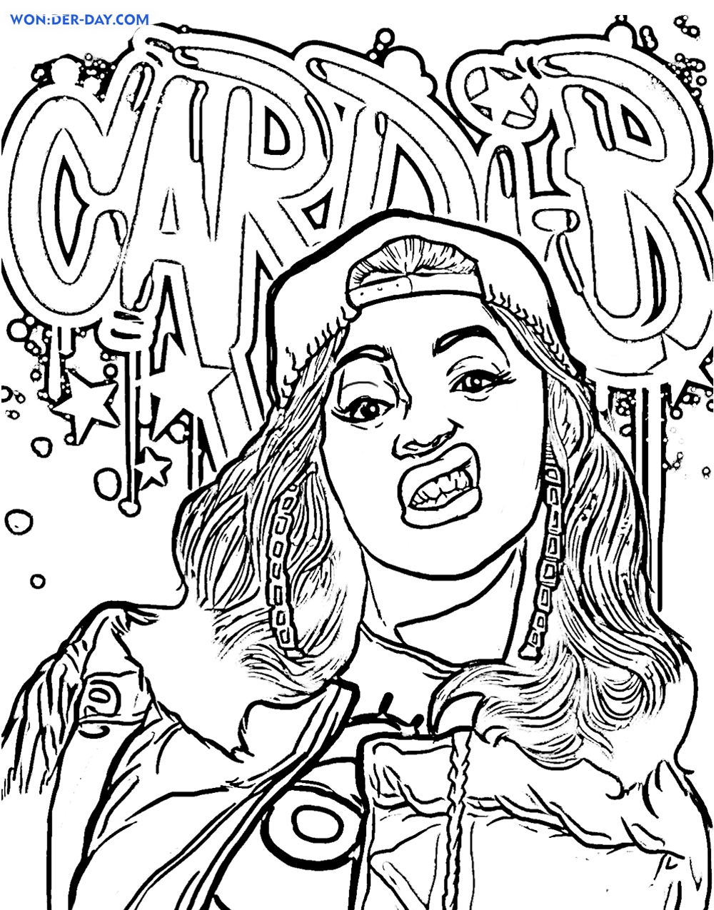Cardi B Coloring Pages Free Coloring Pages WONDER DAY Coloring Pages For Children And Adults