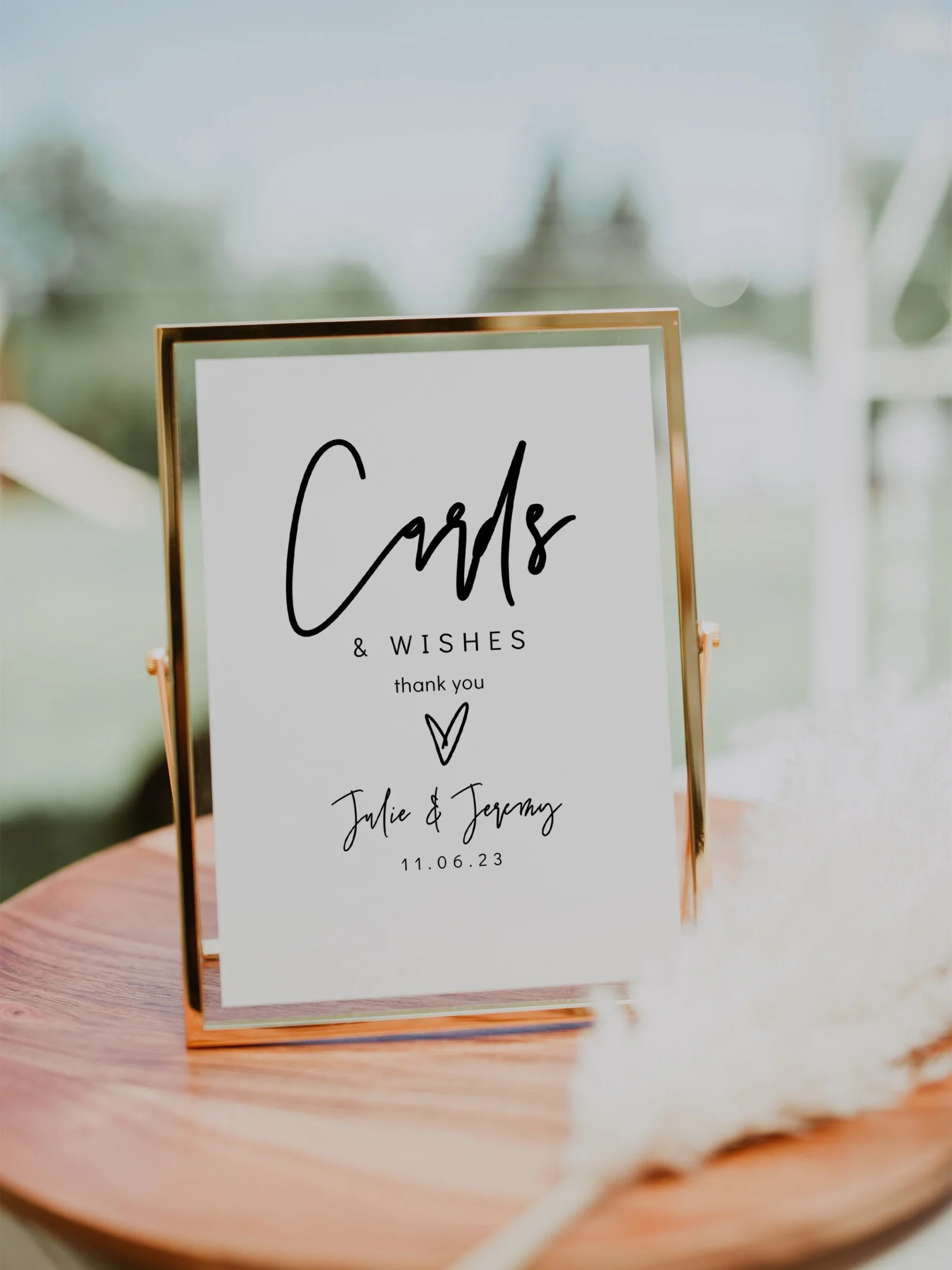 Cards Wishes Sign Printable Wedding Cards Sign Wedding Cards And Wishes Template 3 Sizes Canva Template 88