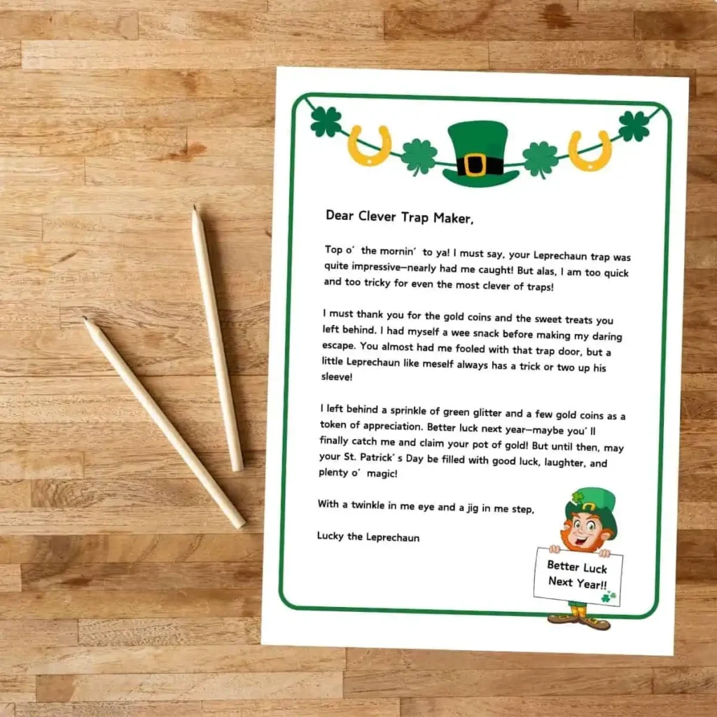 Create Mischief With This Free Printable Leprechaun Letter
