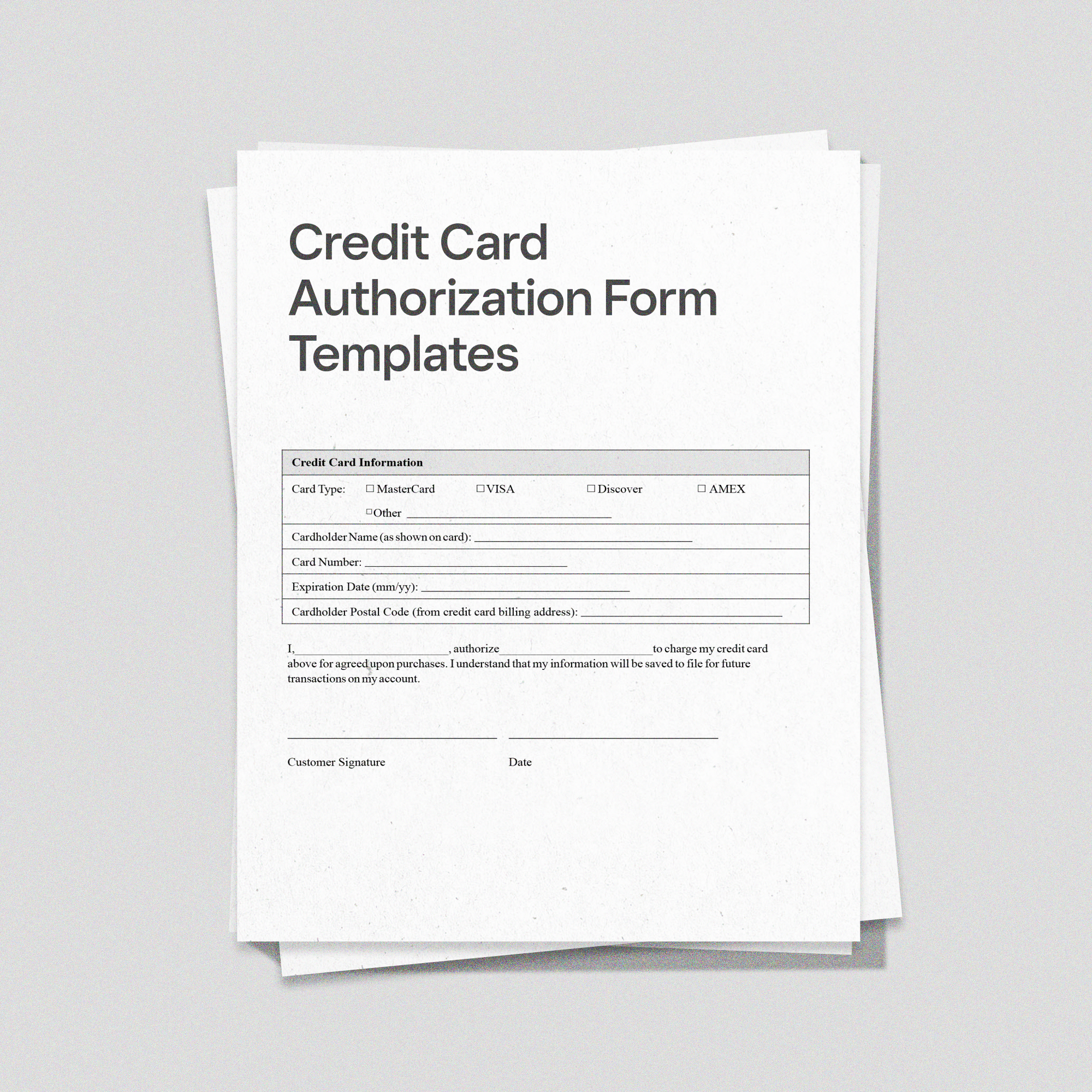 Credit Card Authorization Form Templates PDF Square Credit Card Authorization Form Templates PDF Square
