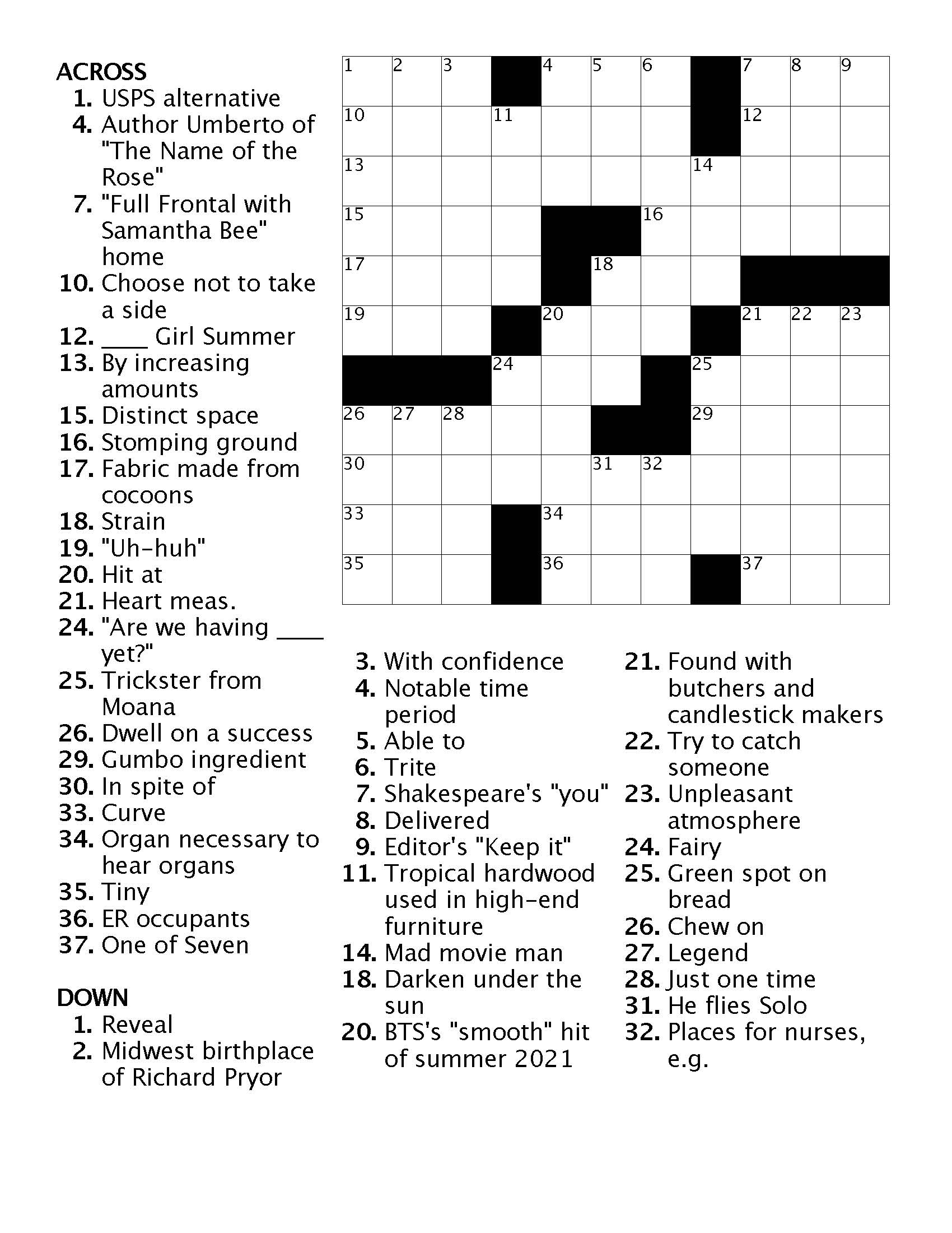 Crossword 7 Ann Arbor District Library