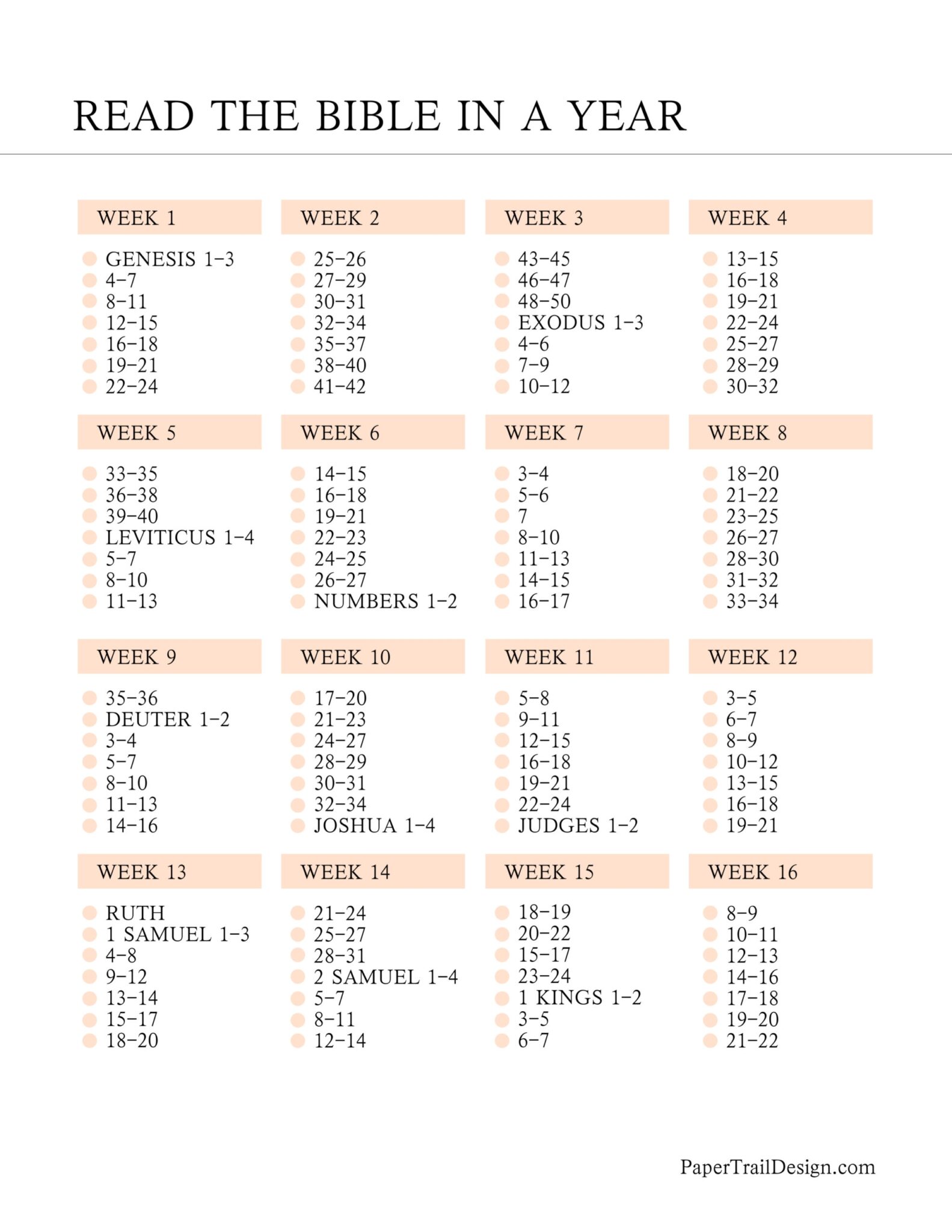 Free Printable Daily Bible Study - We Love Printables