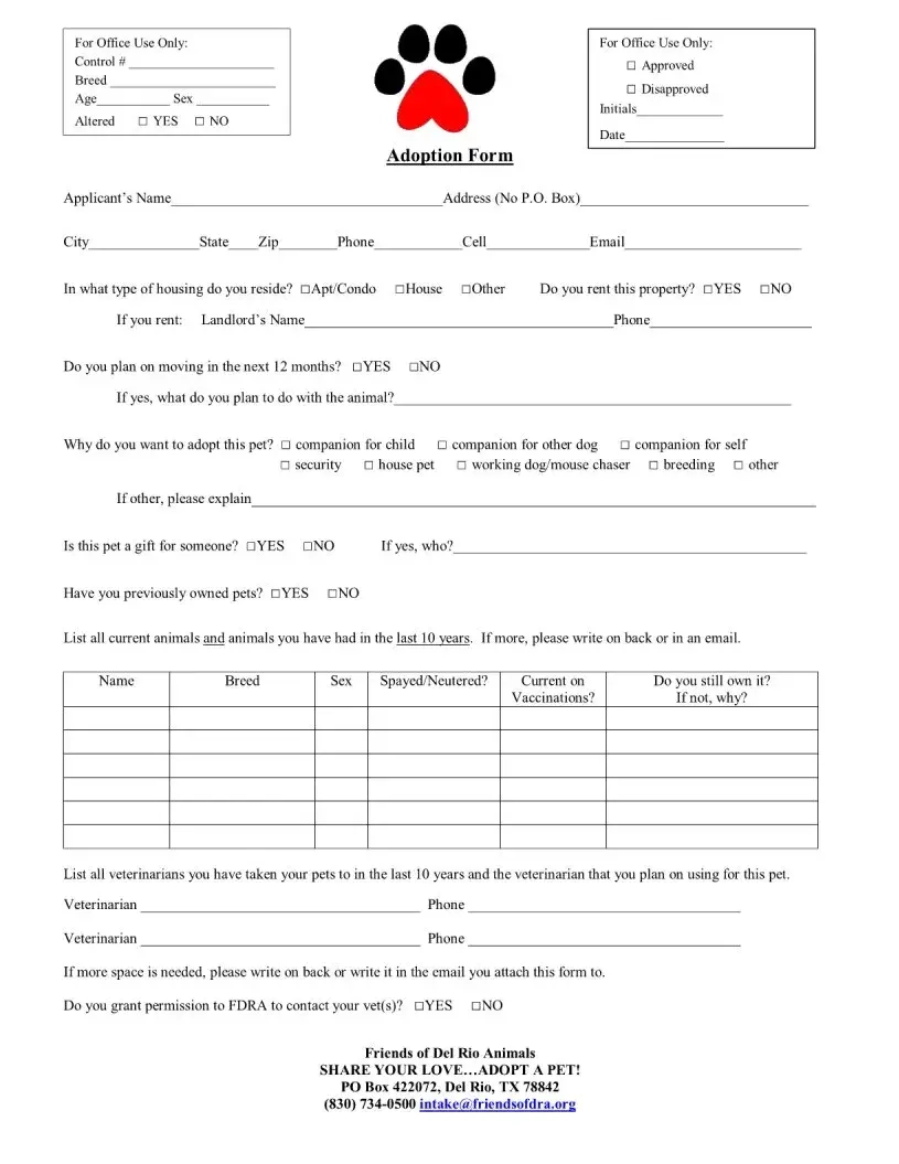 Dog Adoption Application Fill Out Printable PDF Forms Dog Adoption Application Fill Out Printable PDF Forms